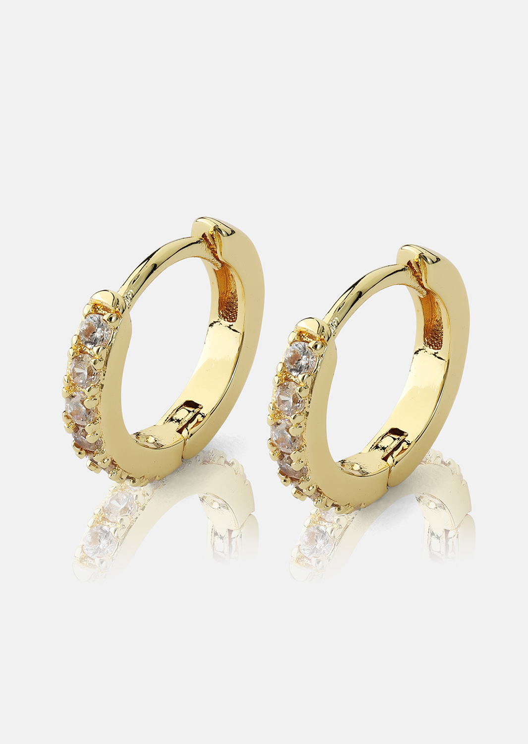 Boucles d’oreilles Crystal Hoops - 18k Plaquées or