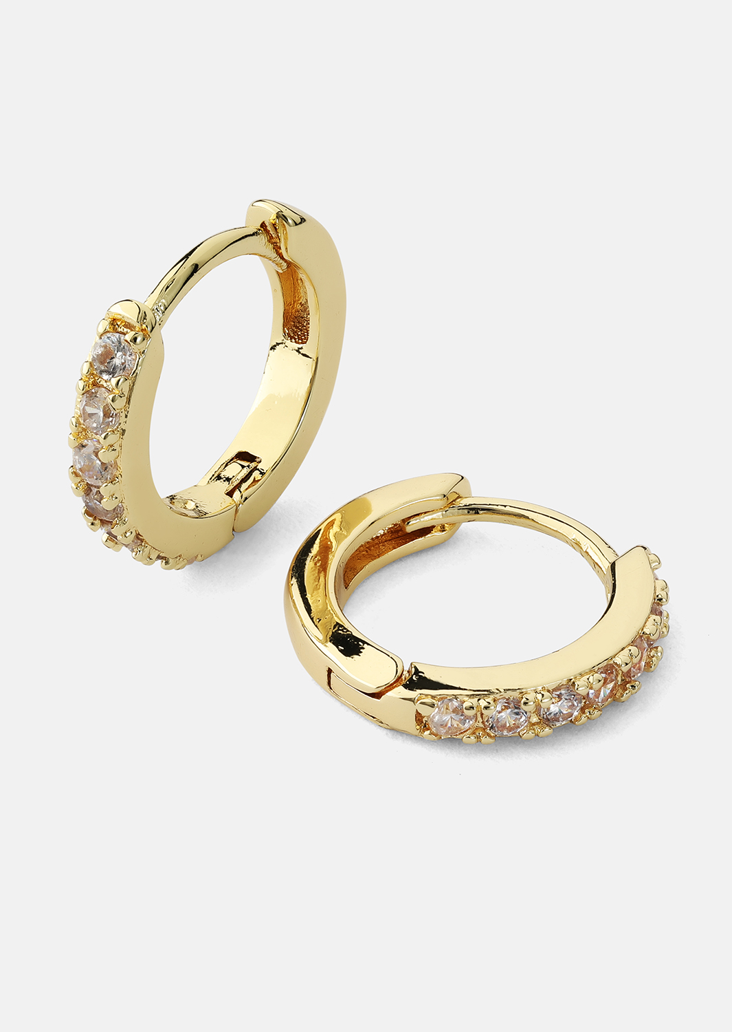 Boucles d’oreilles Crystal Hoops - 18k Plaquées or