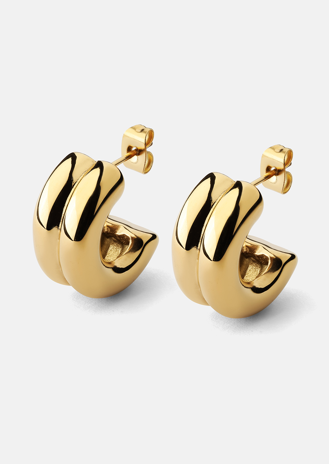 Boucle d’oreille Bold Curve - 18k Plaquée or