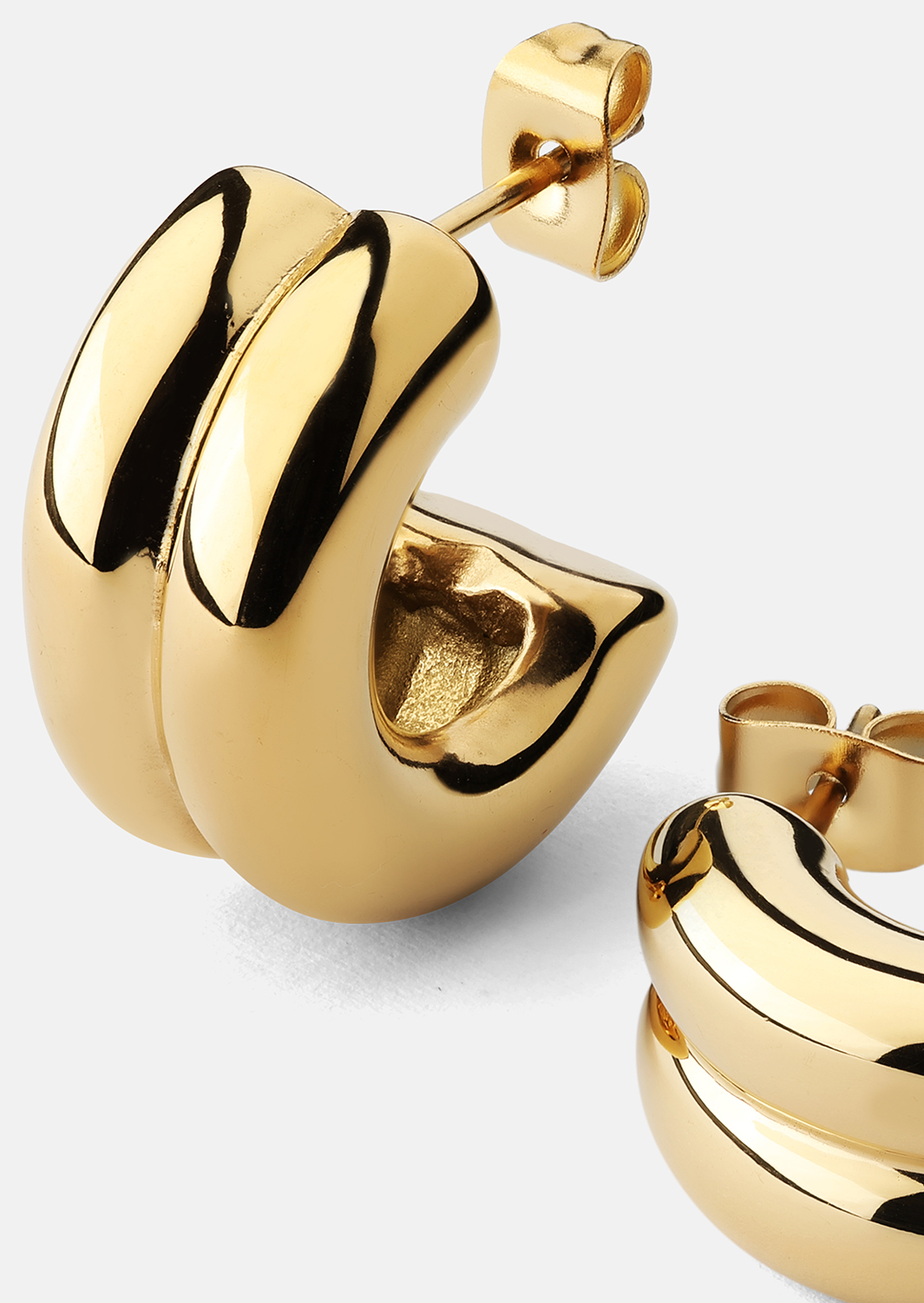 Boucle d’oreille Bold Curve - 18k Plaquée or