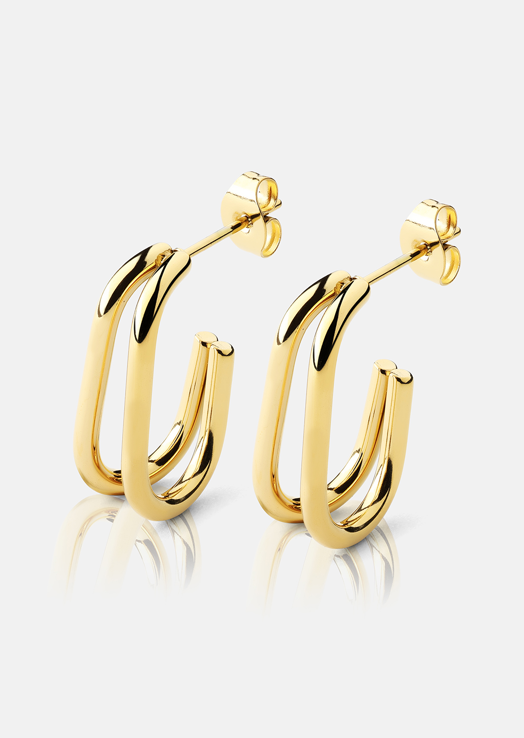 Boucles d’oreilles Loop Duo – 18k Plaquées or