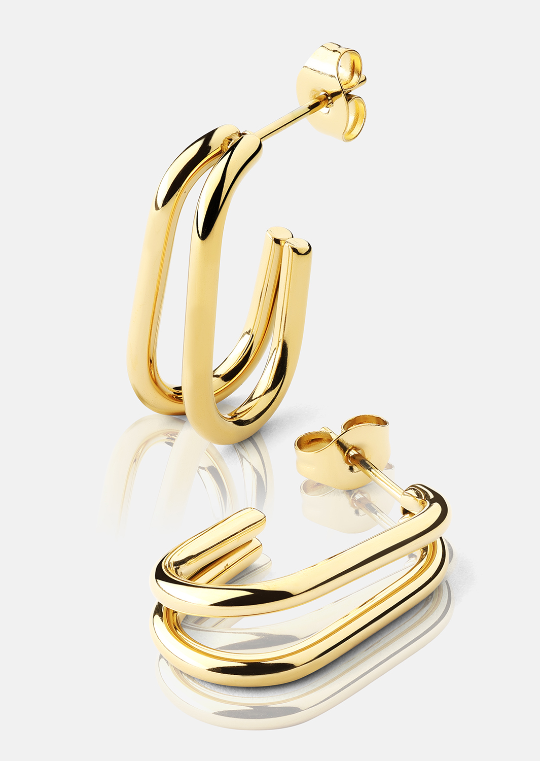 Boucles d’oreilles Loop Duo – 18k Plaquées or