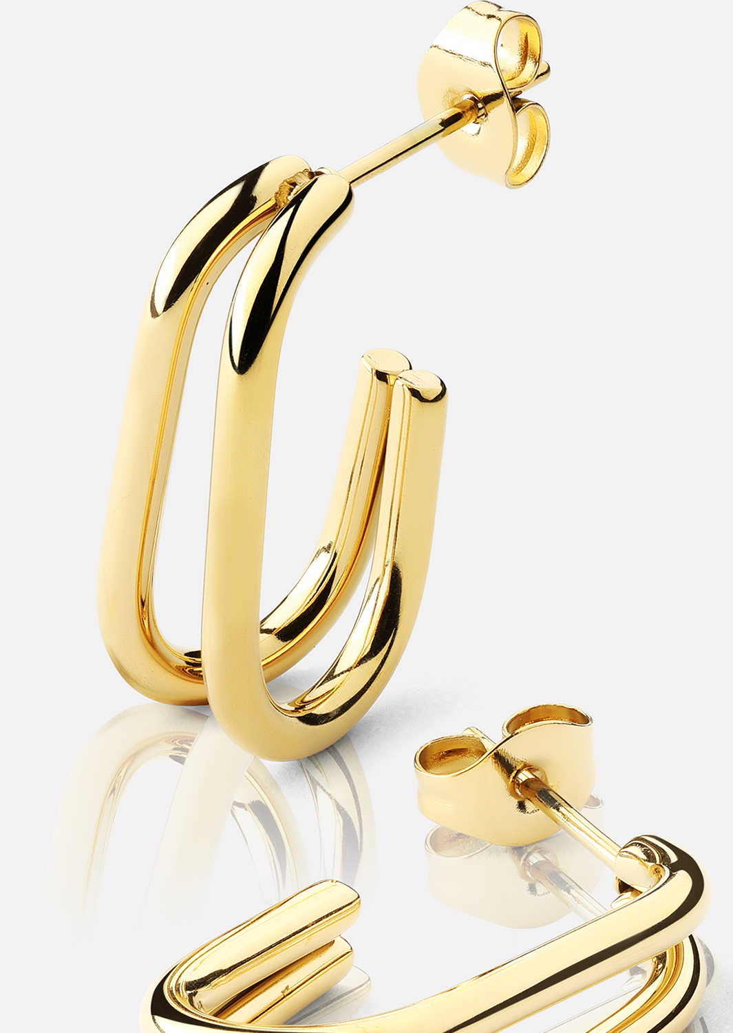 Boucles d’oreilles Loop Duo – 18k Plaquées or
