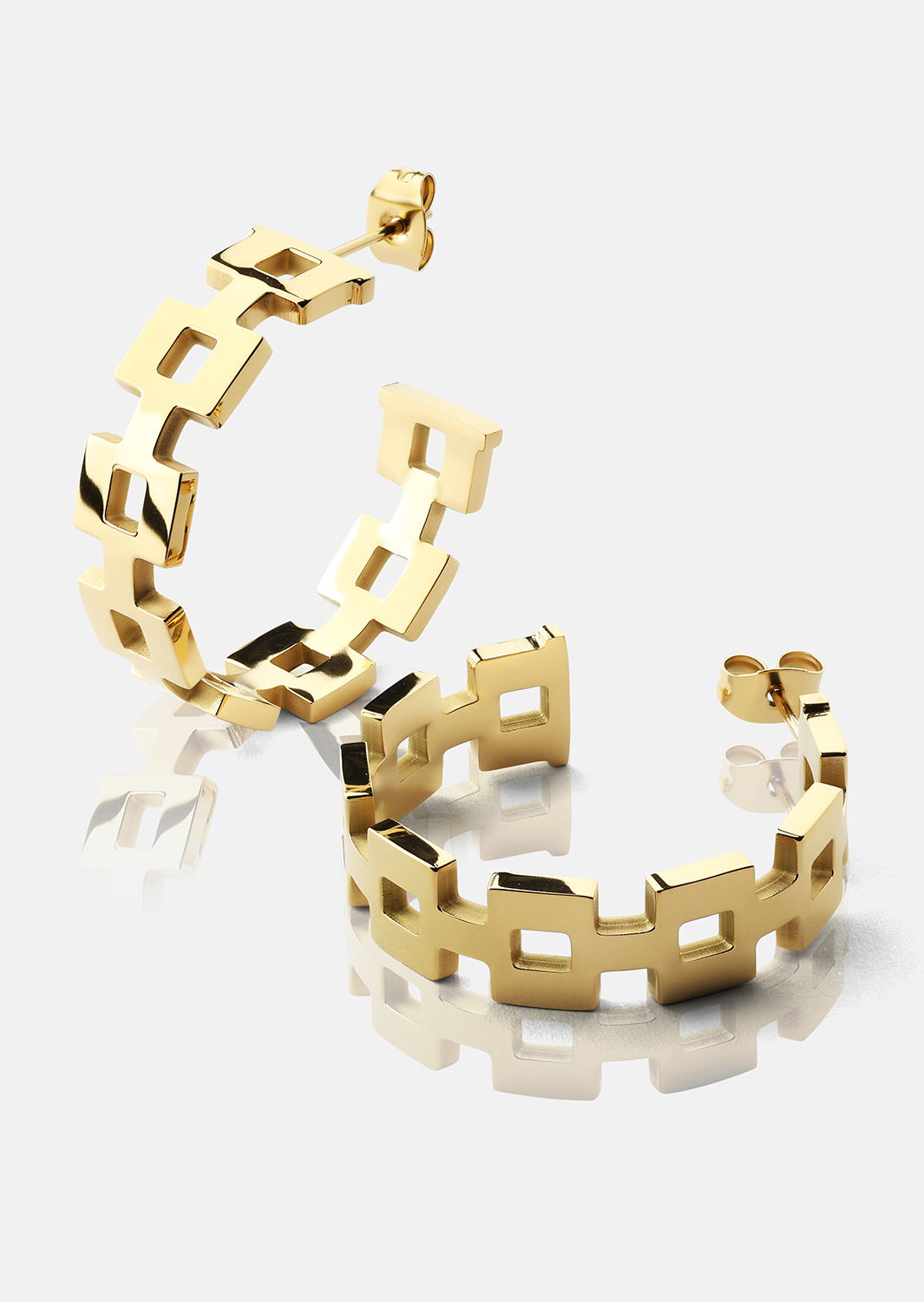 Boucle d’oreille GeoHoops - 18k Plaquée or