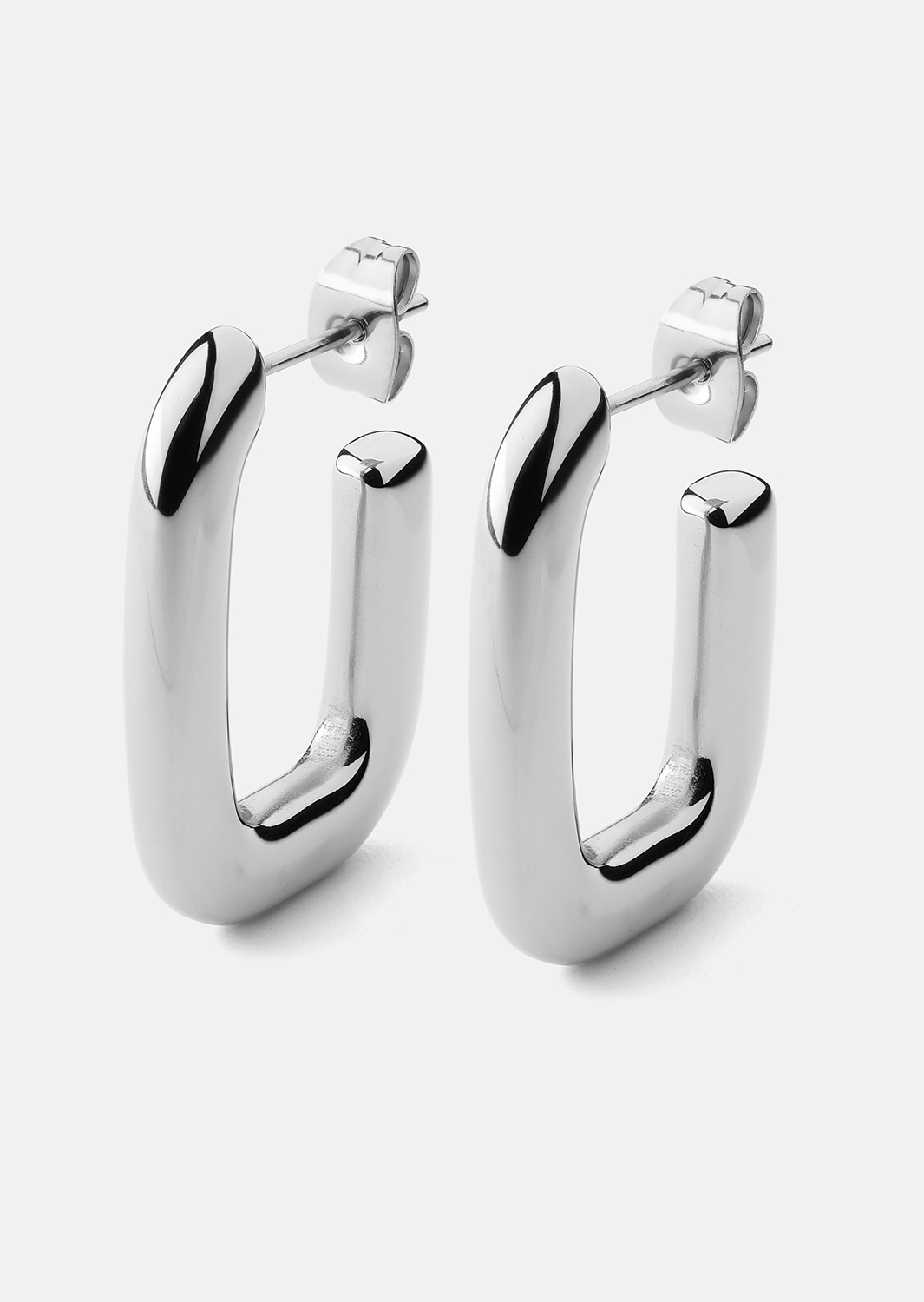 Boucle d’oreille Chunky Rectangle - Steel