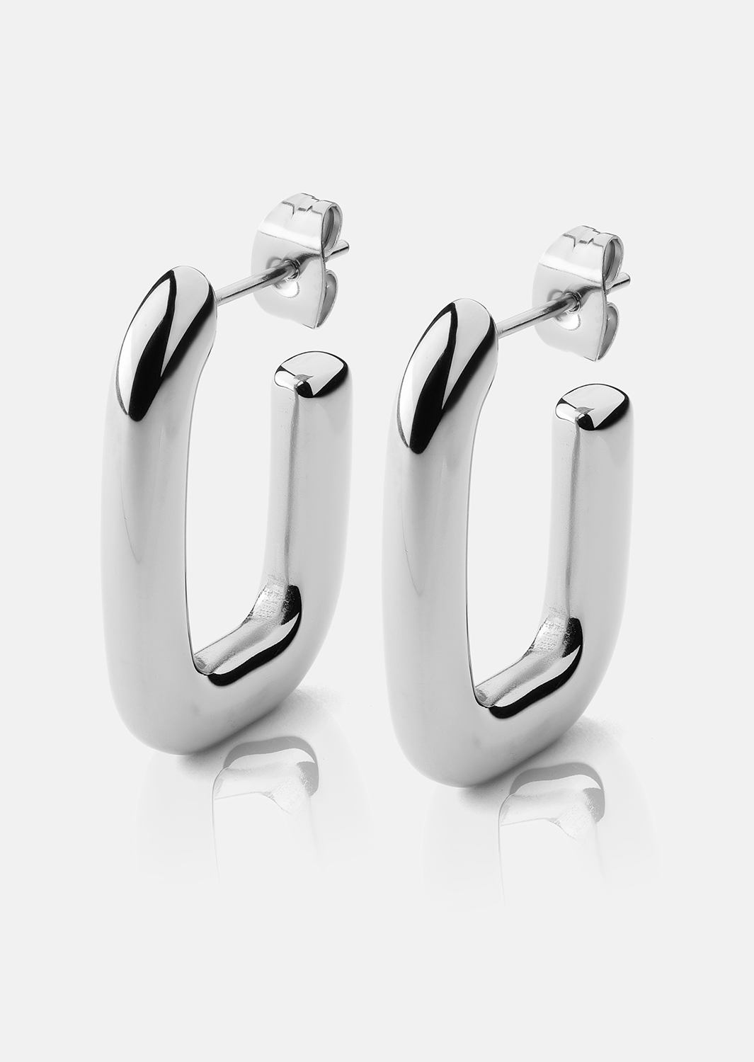 Boucle d’oreille Chunky Rectangle - Steel