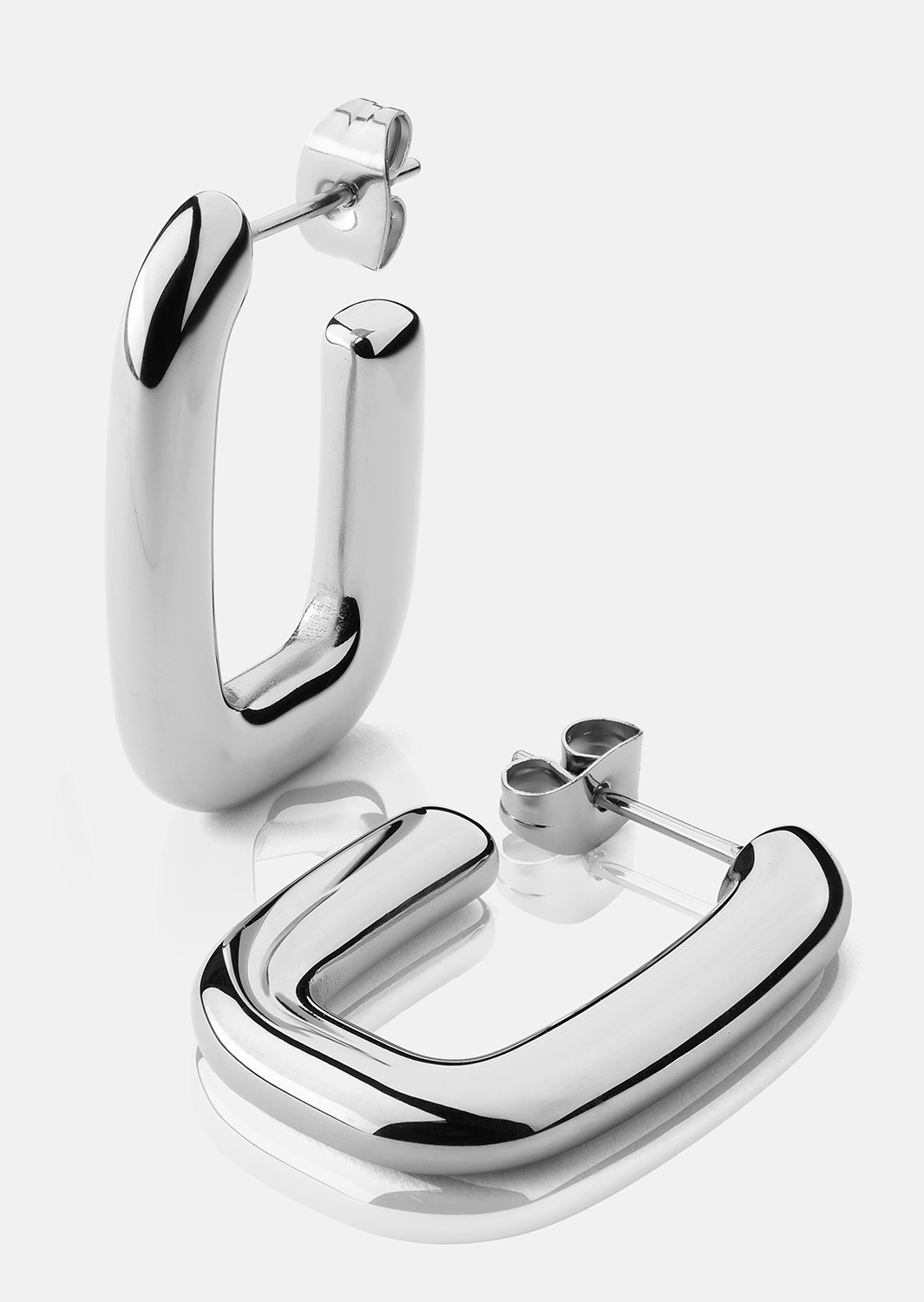 Boucle d’oreille Chunky Rectangle - Steel