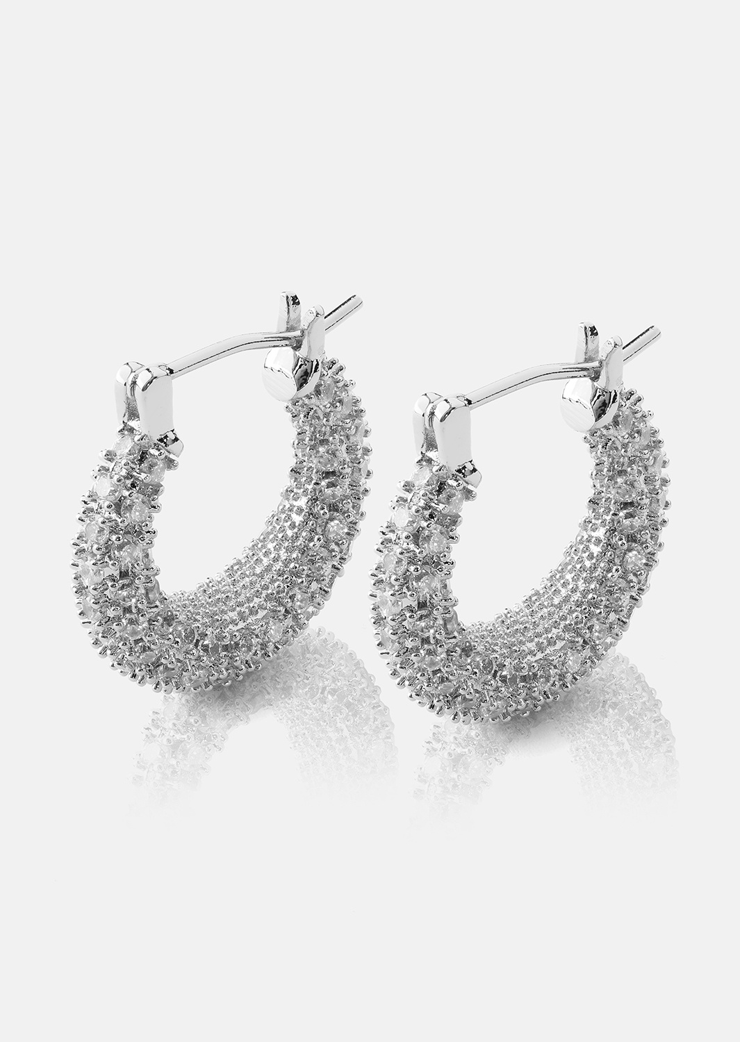 Boucle d’oreille Crystal Circle - Plaquée argent
