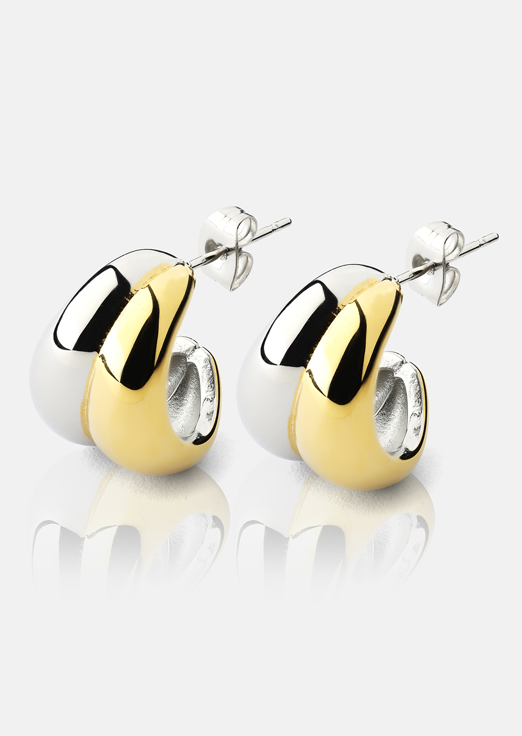 Boucle d'oreille Dual Wave - 18k Plaquée or