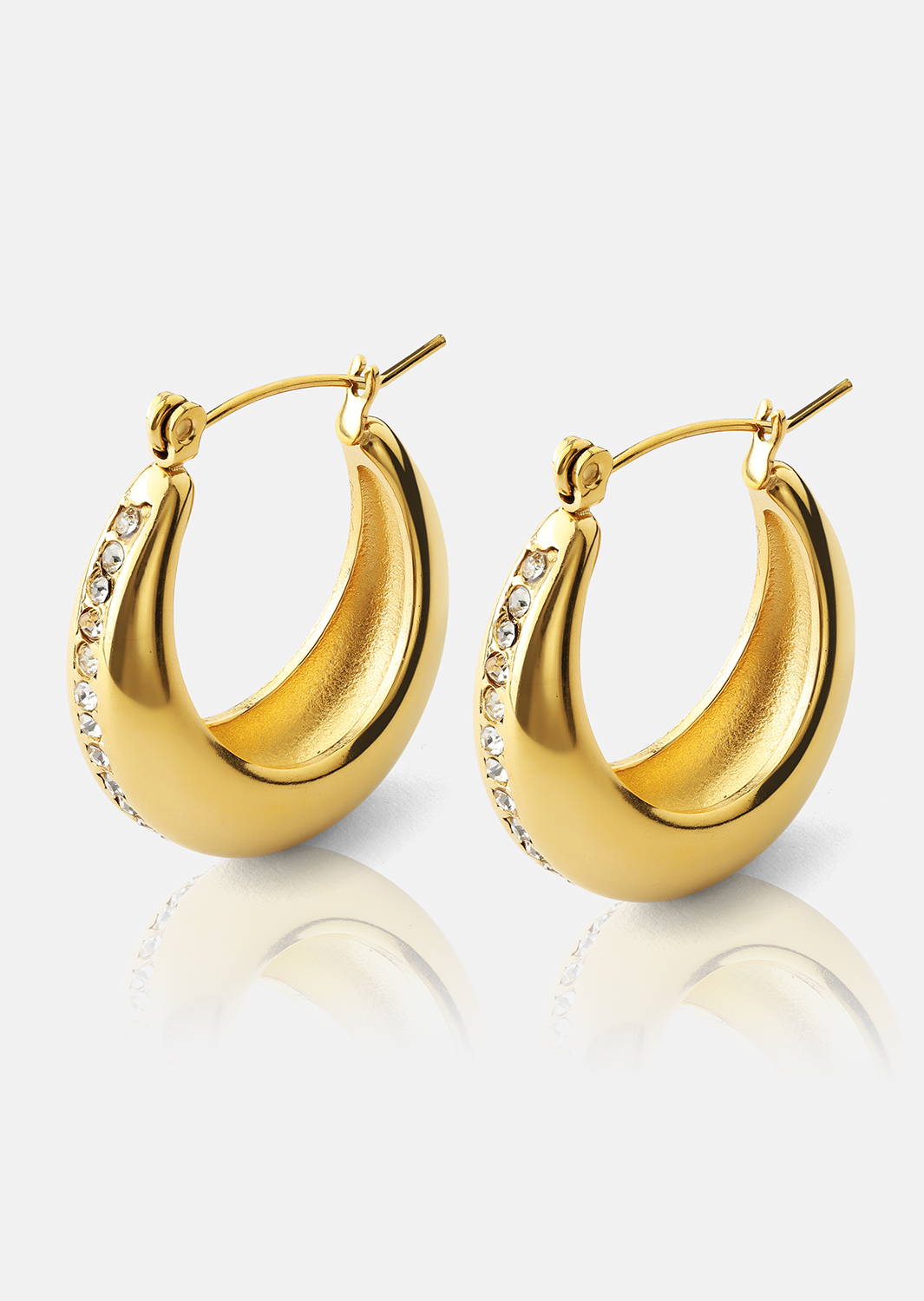 Boucles d’oreilles Shine Hoops - 18k Plaquées or