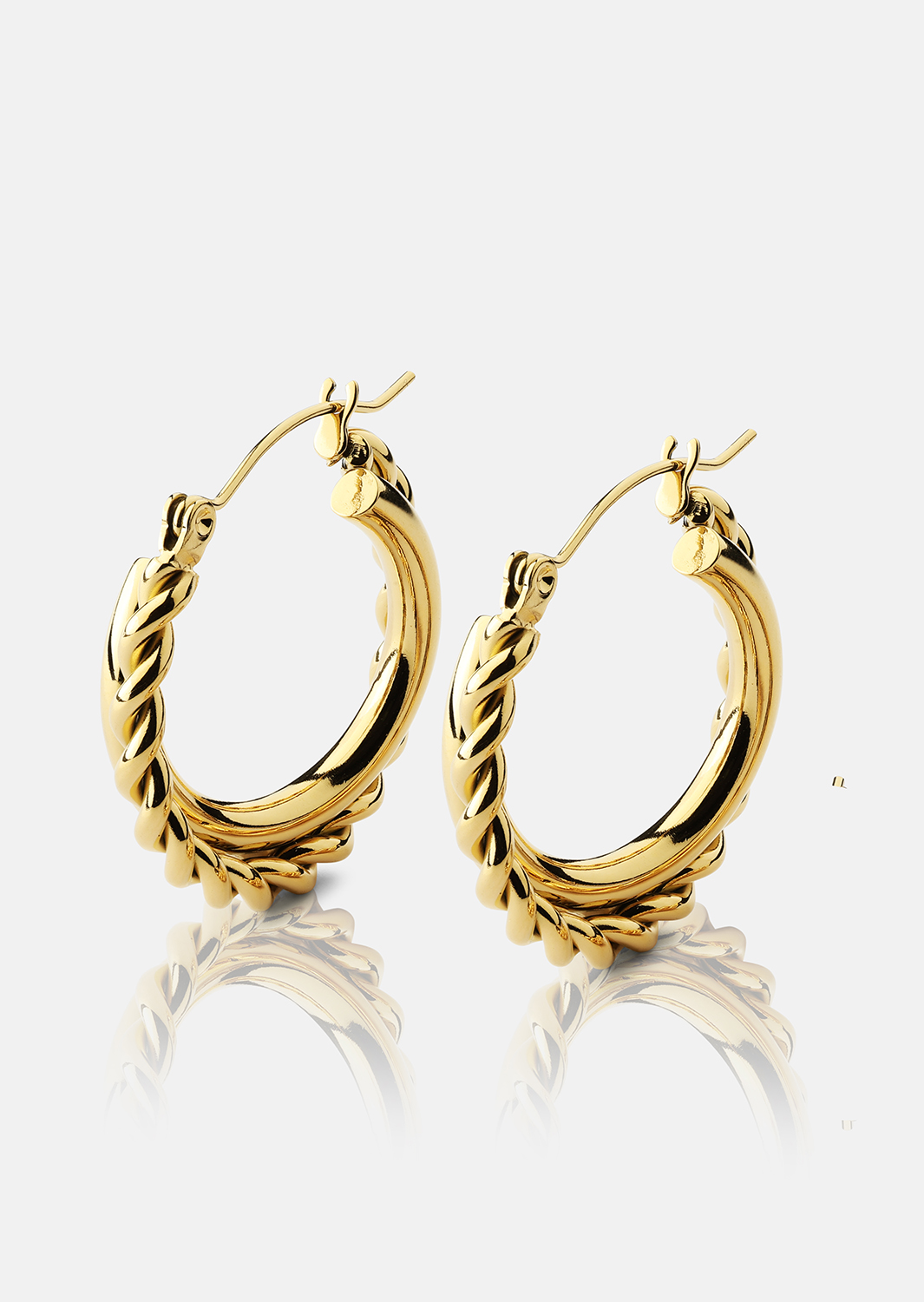Boucles d’oreilles Twist Elegance – 18k Plaquées or