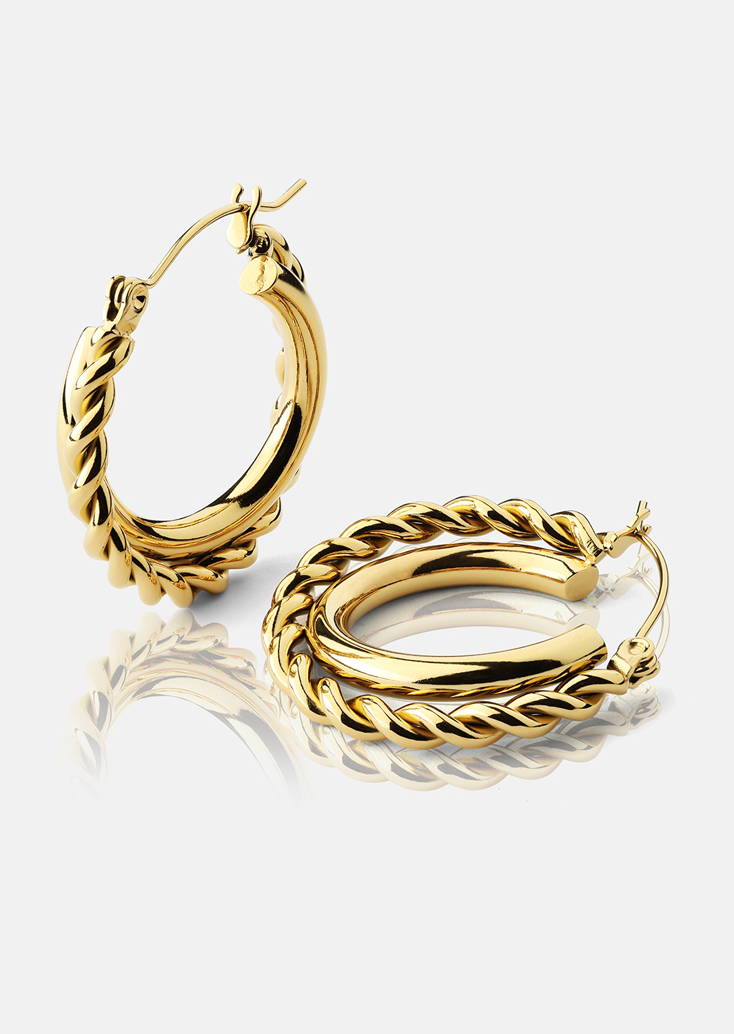 Boucles d’oreilles Twist Elegance – 18k Plaquées or