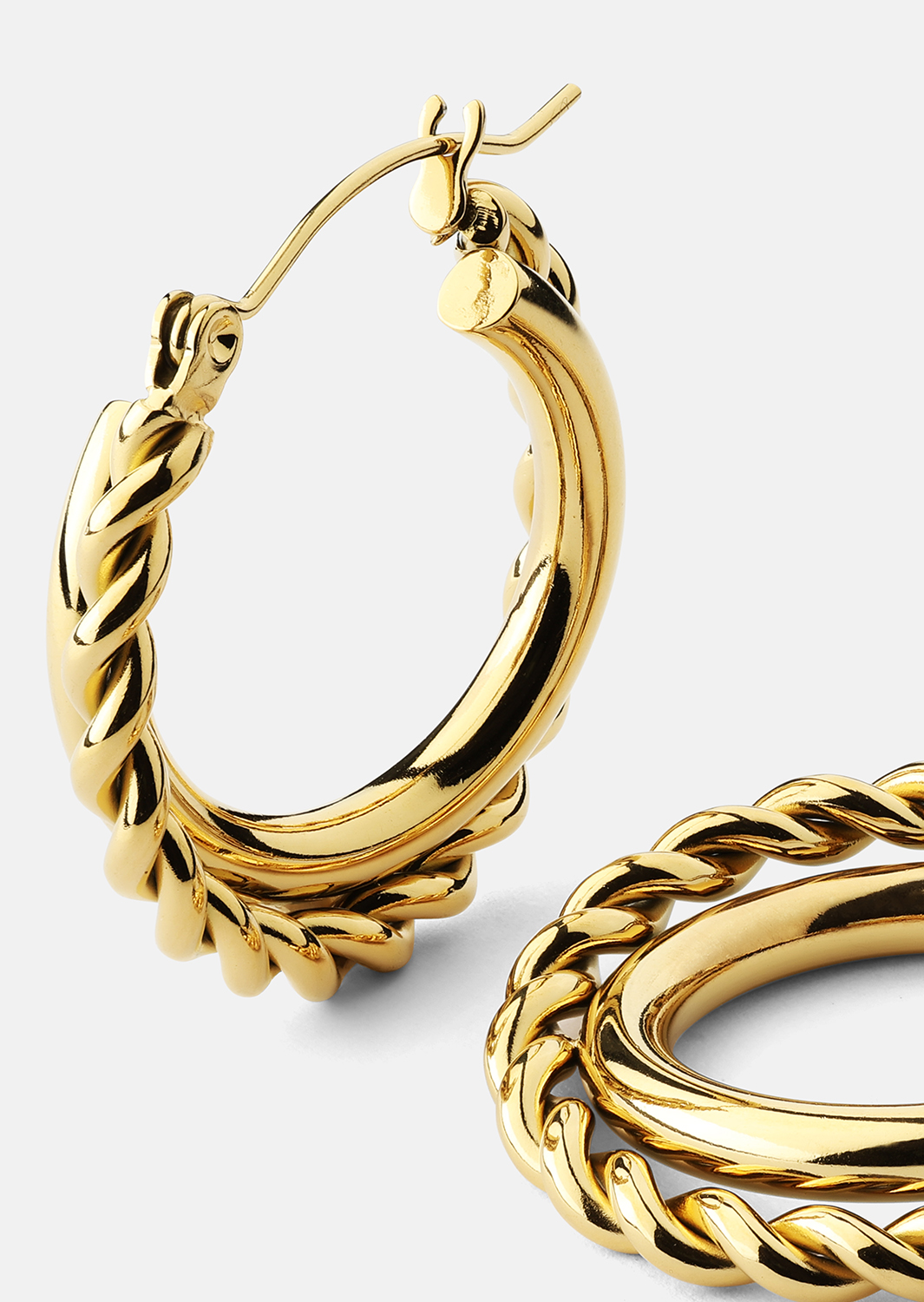 Boucles d’oreilles Twist Elegance – 18k Plaquées or