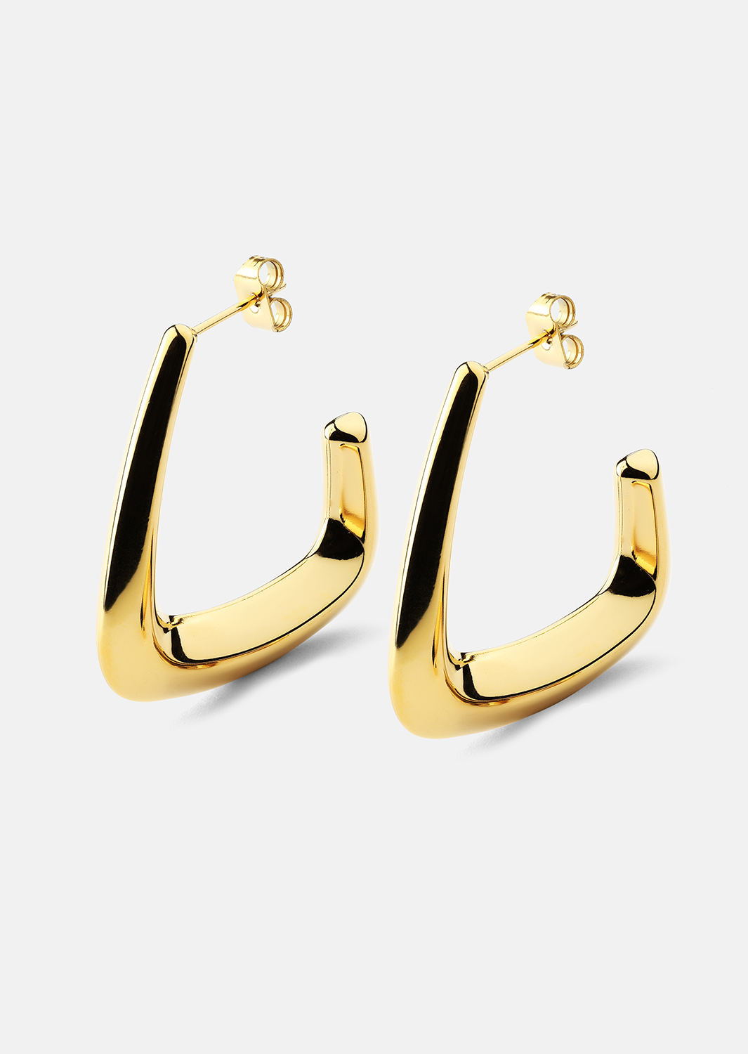 Boucles d’oreilles Bold Curve – 18k Plaquées or