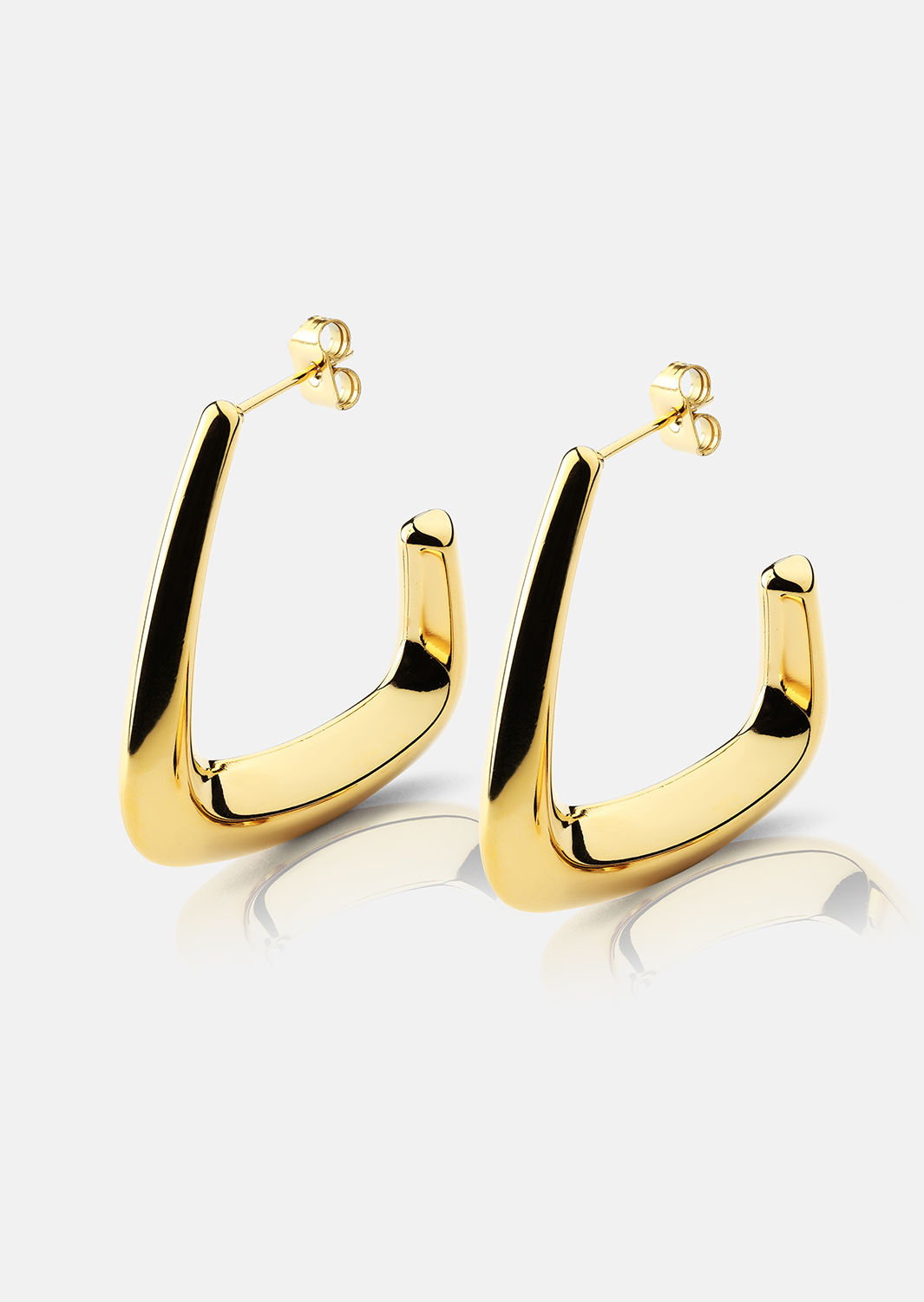 Boucles d’oreilles Bold Curve – 18k Plaquées or