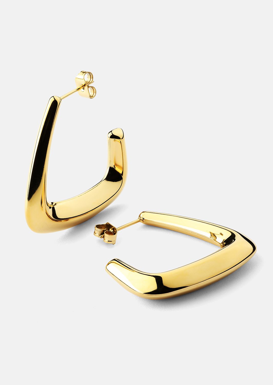 Boucles d’oreilles Bold Curve – 18k Plaquées or