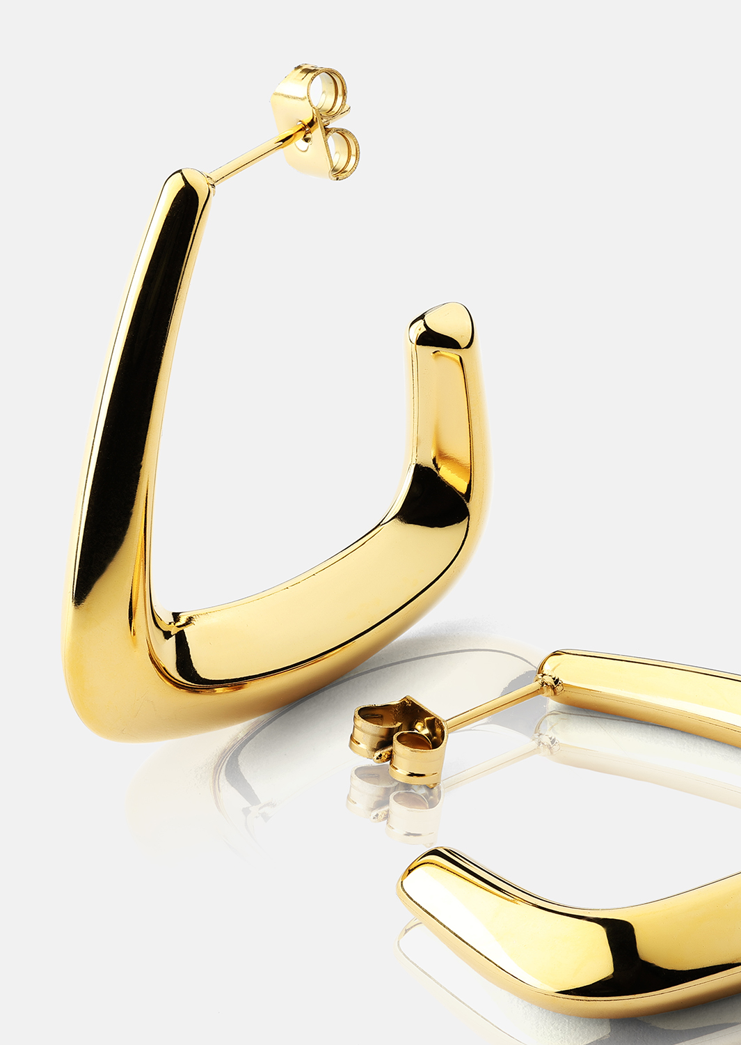 Boucles d’oreilles Bold Curve – 18k Plaquées or