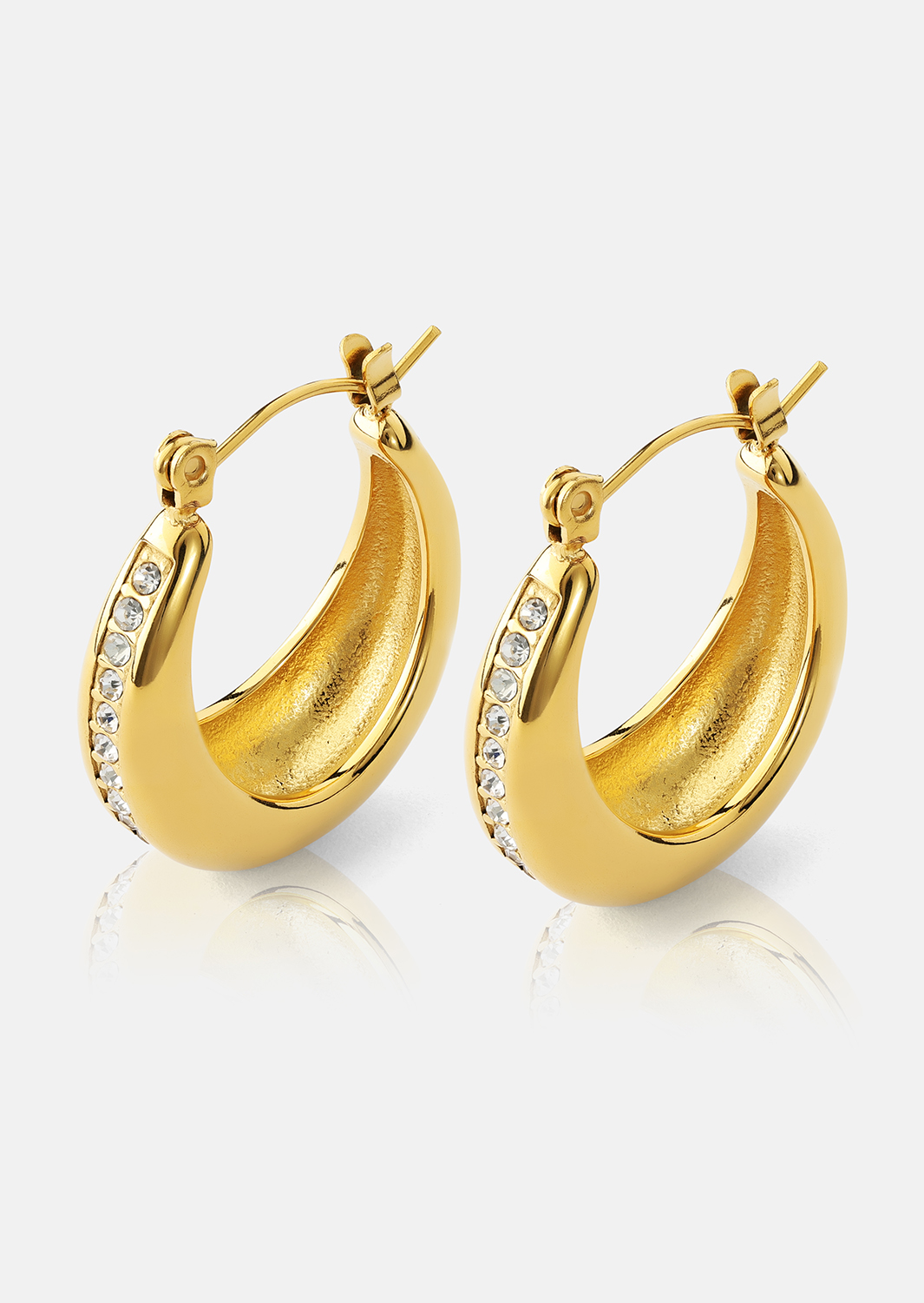 Boucles d’oreilles Gleaming Curve – 18k Plaquées or