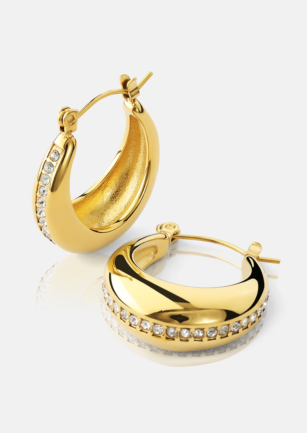 Boucles d’oreilles Gleaming Curve – 18k Plaquées or
