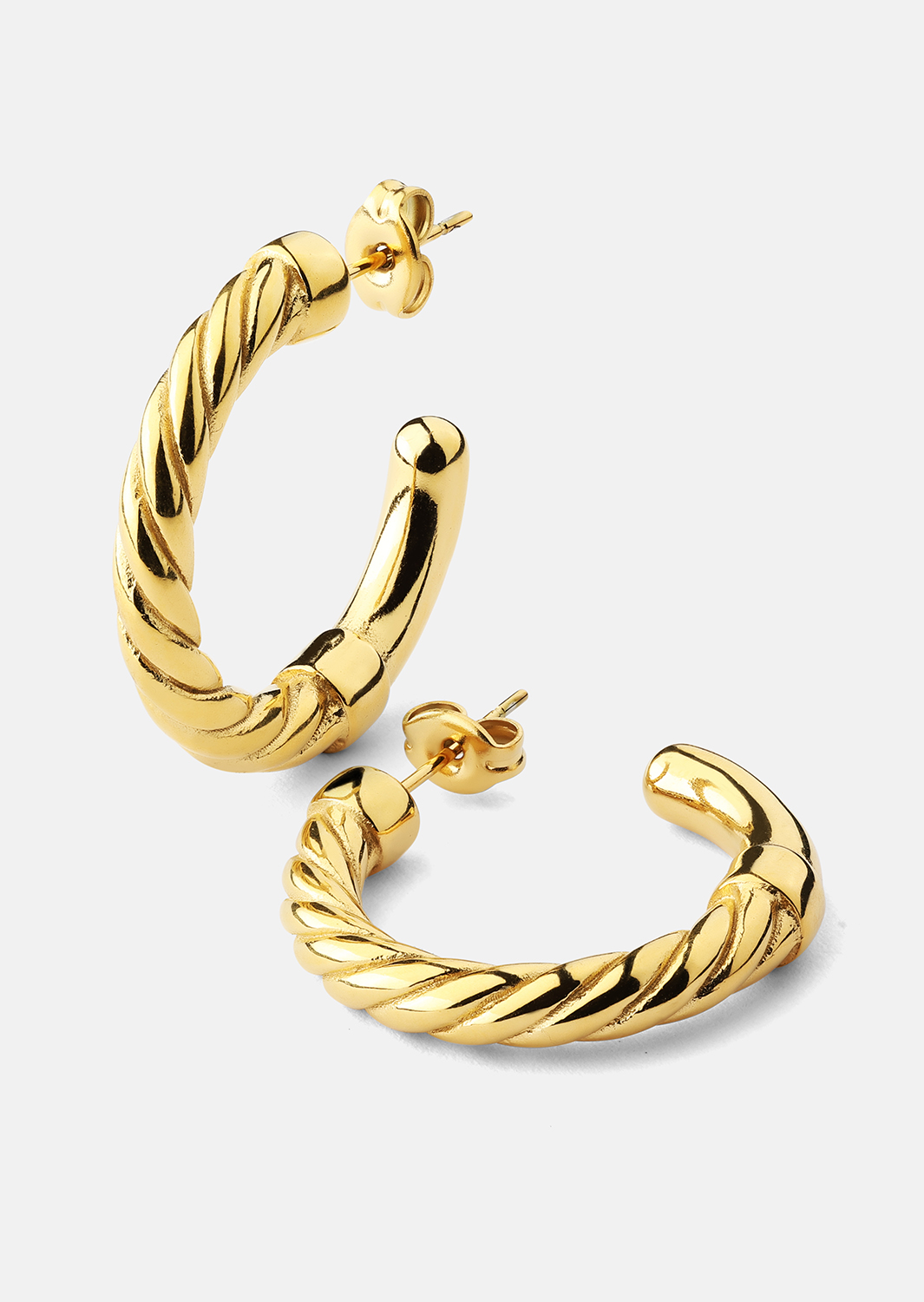 Boucles d’oreilles Twistade Hoops – 18k Plaquées or