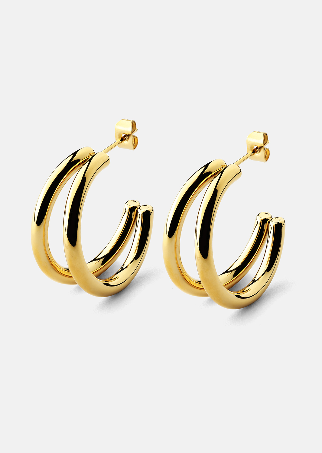 Boucle d’oreille Dual - 18k Plaquée or