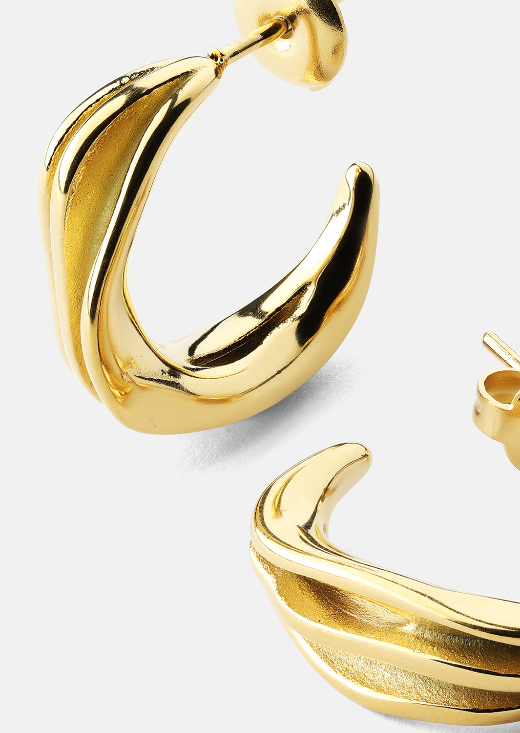 Boucles d’oreilles Gleaming Flow - 18k Plaquées or