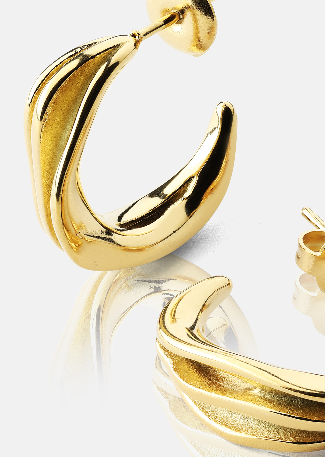 Boucles d’oreilles Gleaming Flow - 18k Plaquées or