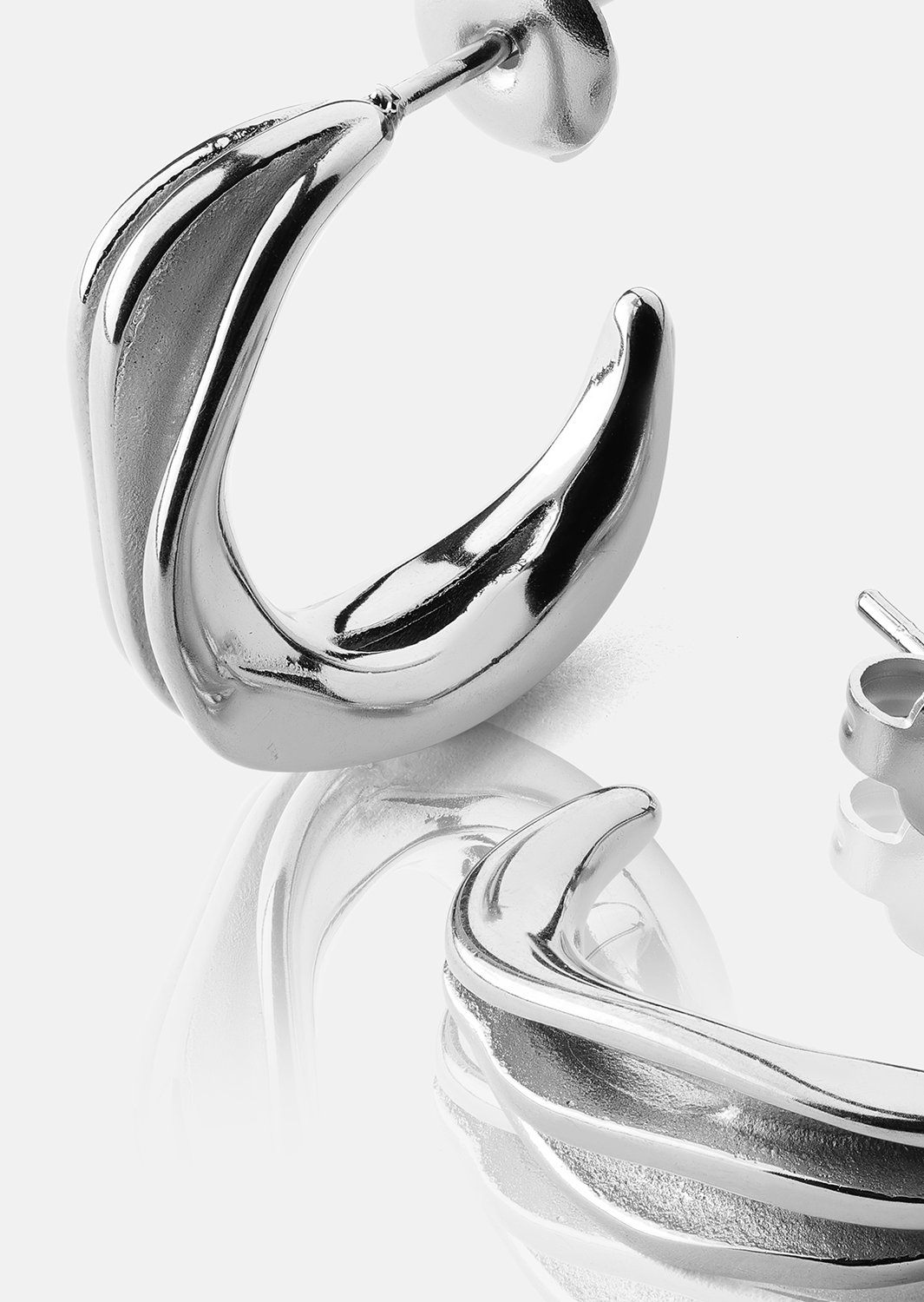 Boucles d’oreilles Gleaming Flow - Plaquées argent