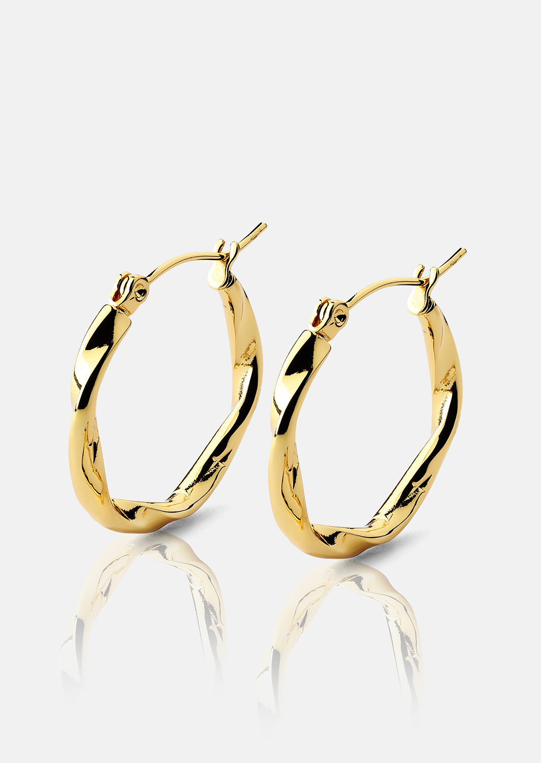 Twist Glow Hoops - 18k Boucles d’Oreilles Dorées