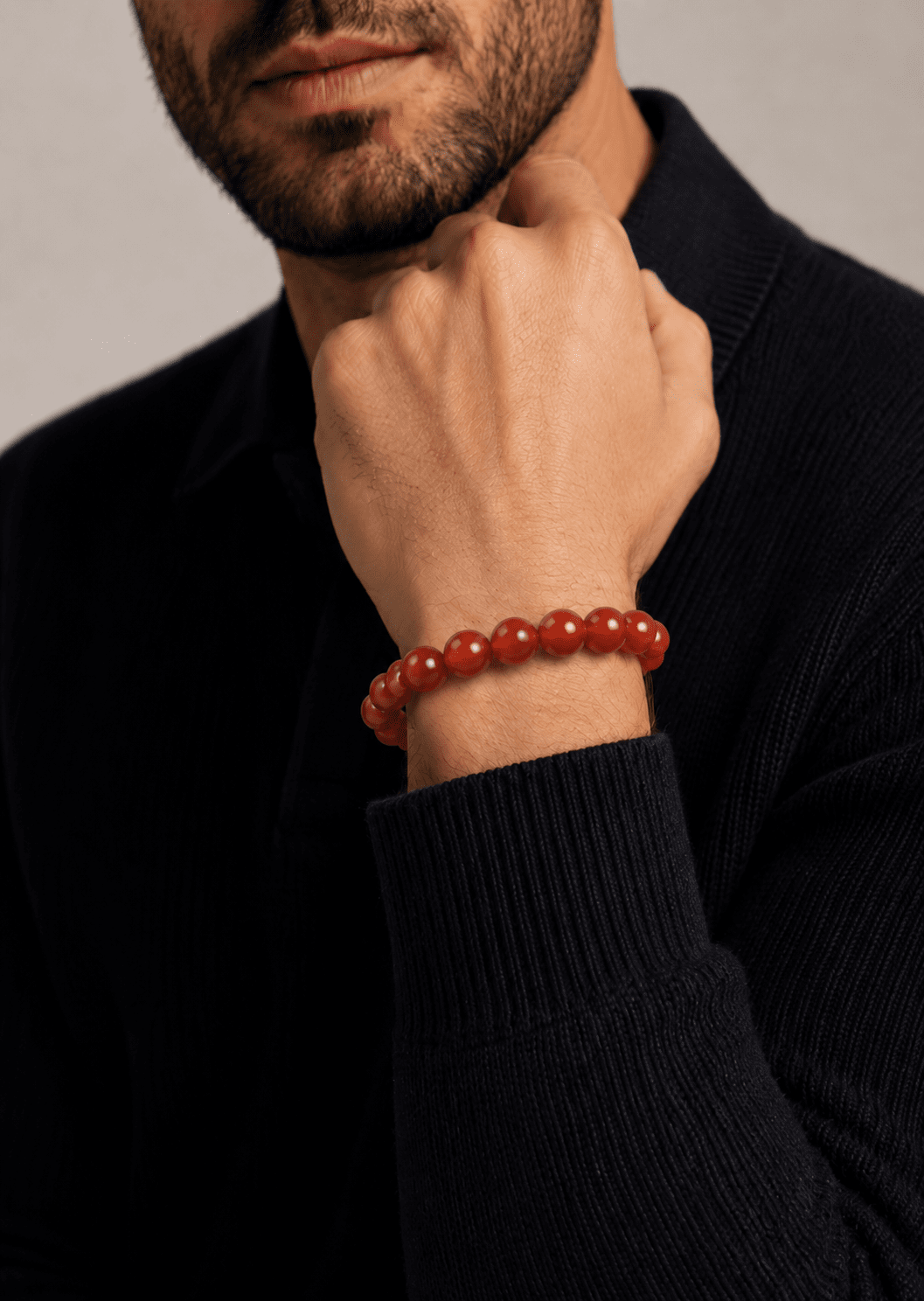 Bracelet perlé Crimson Aura