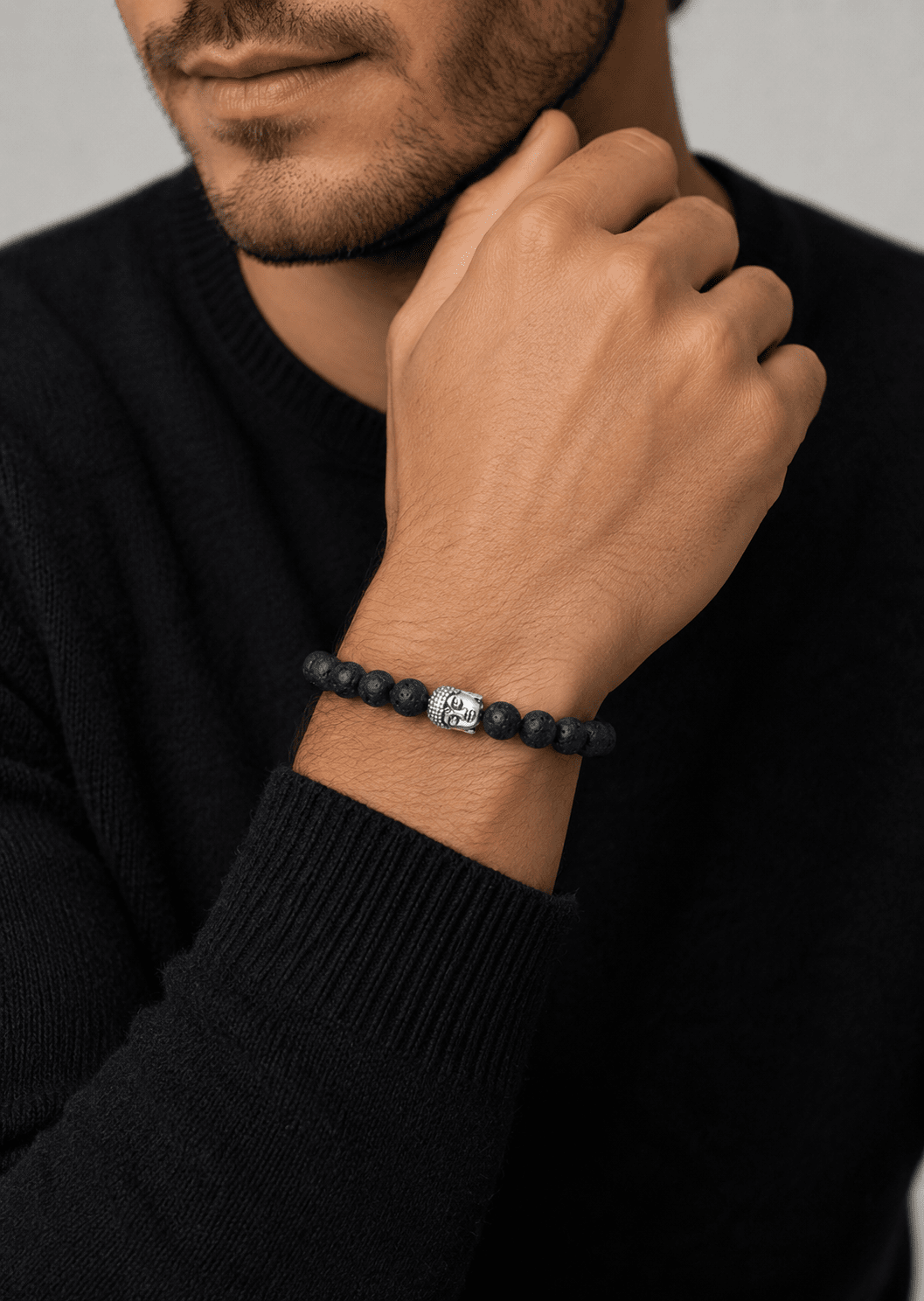 Bracelet perlé Obsidian Aura