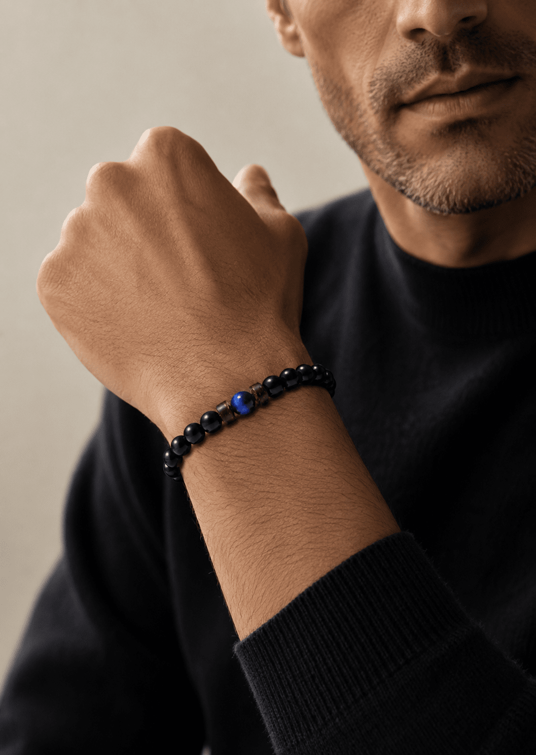 Bracelet perlé Obsidian Axis