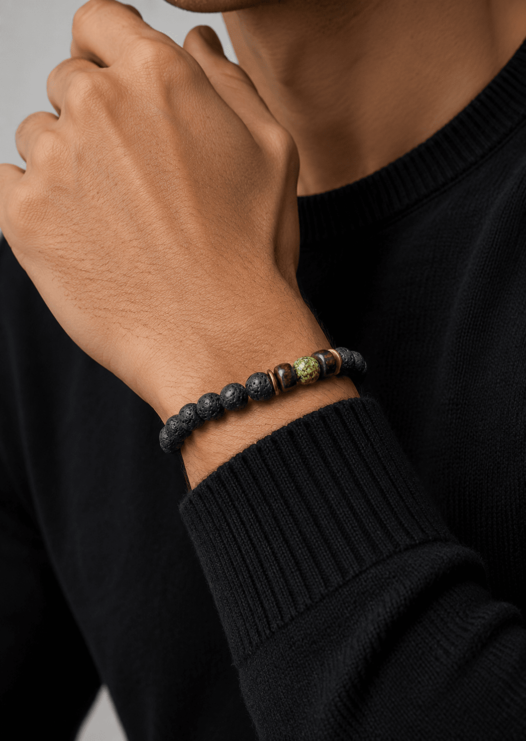 Bracelet perlé Obsidian Whirl