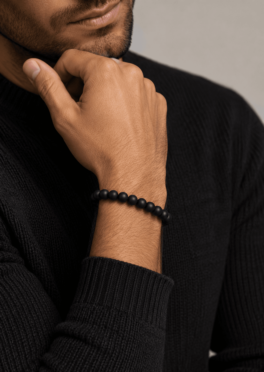 Bracelet perlé Obsidian Whisper