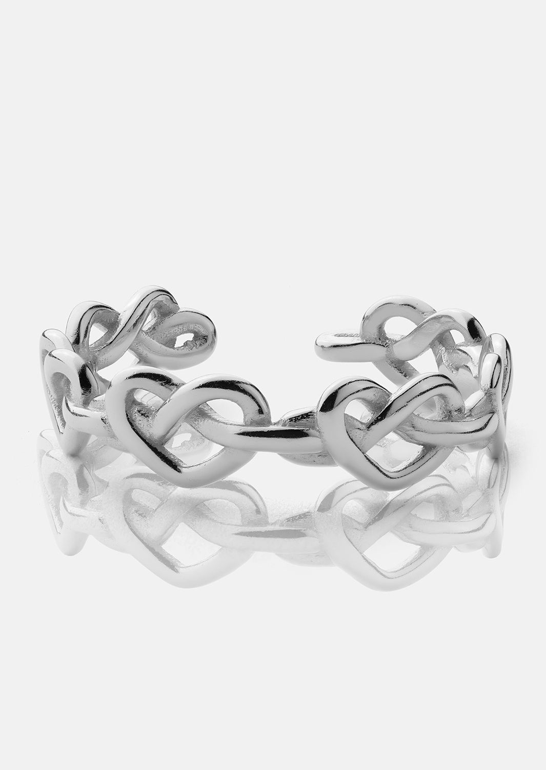 Bague Heart Link - Plaquée argent