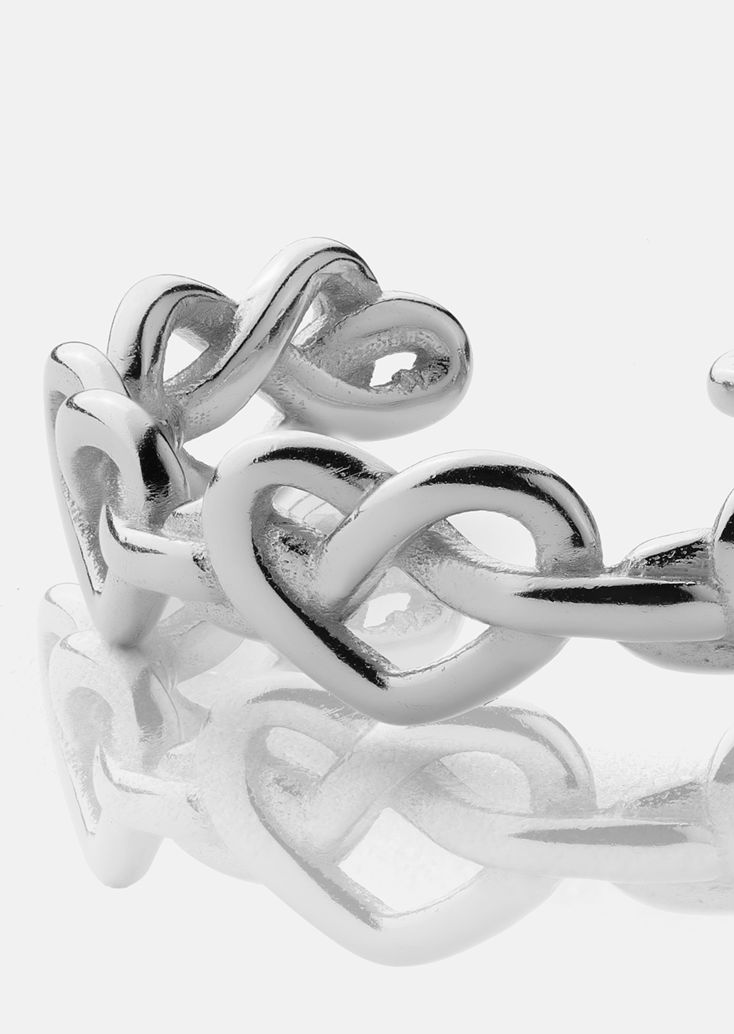 Bague Heart Link - Plaquée argent