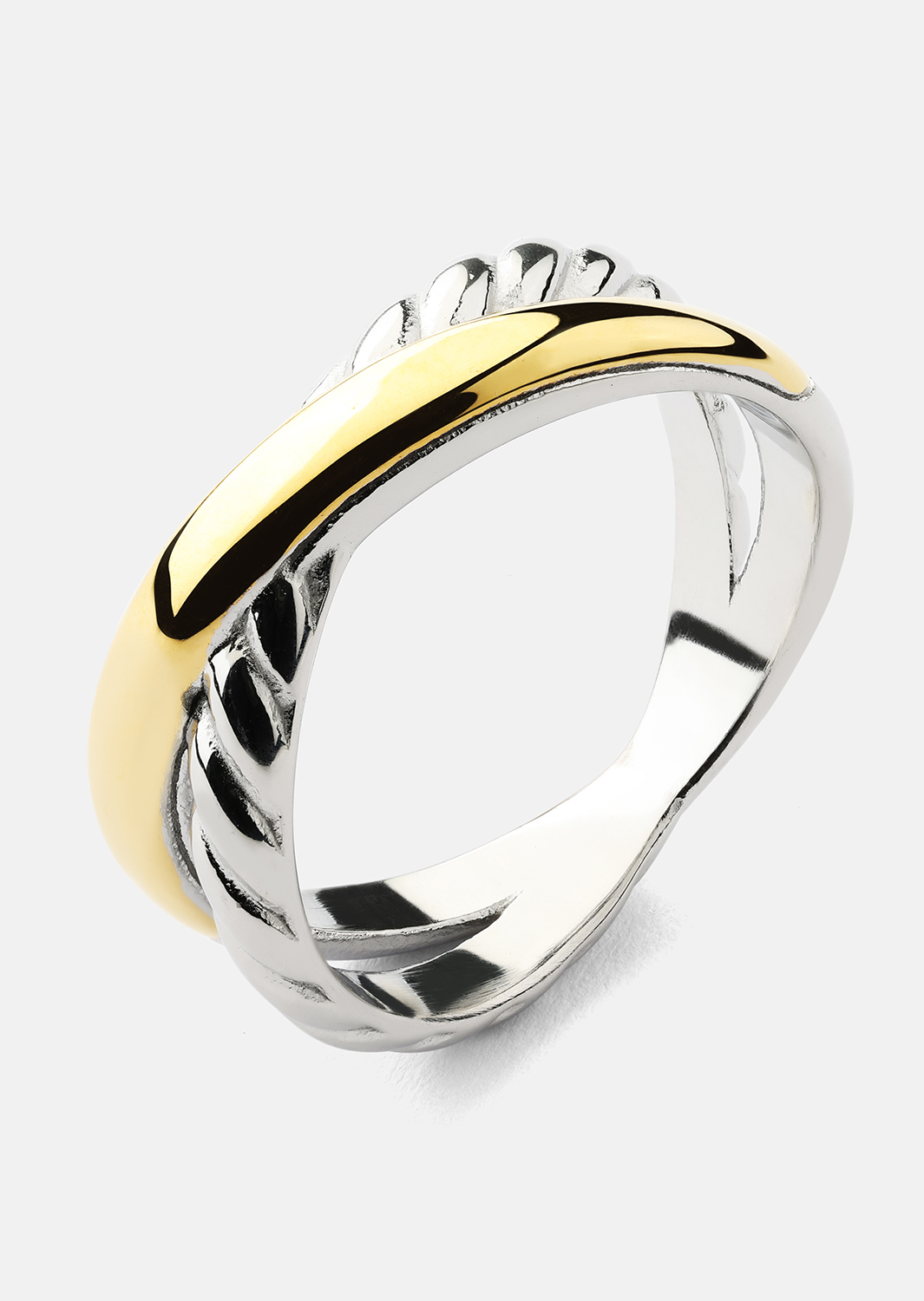 Bague Golden Silver Twist - 18k Plaquée or