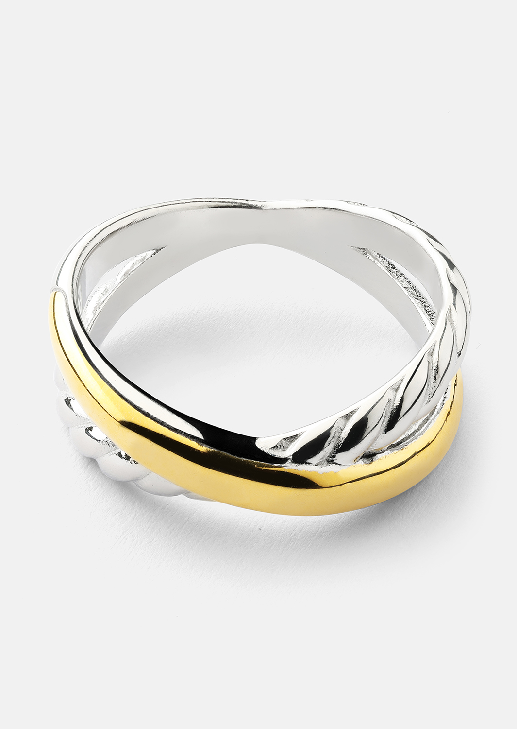 Bague Golden Silver Twist - 18k Plaquée or
