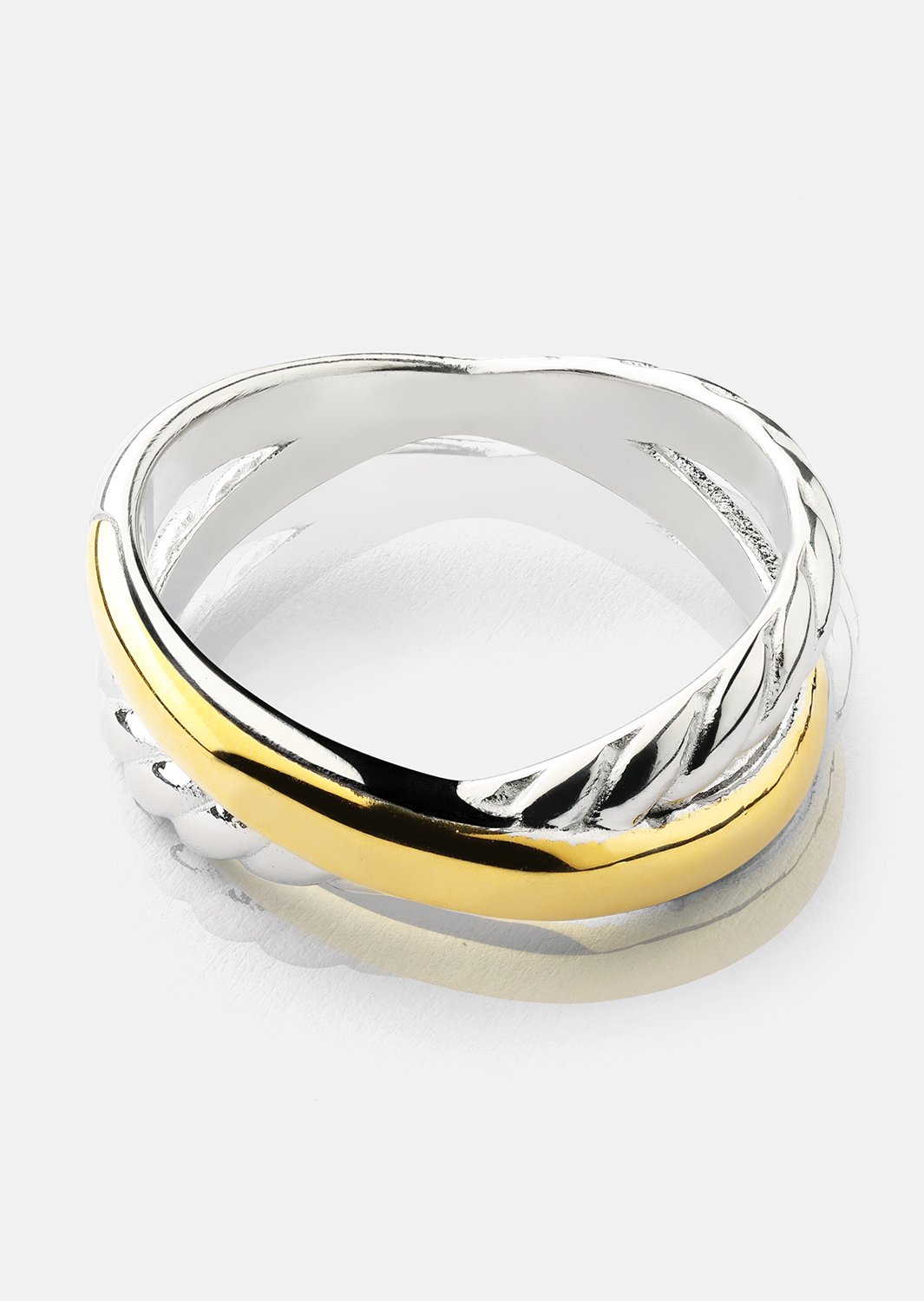 Bague Golden Silver Twist - 18k Plaquée or