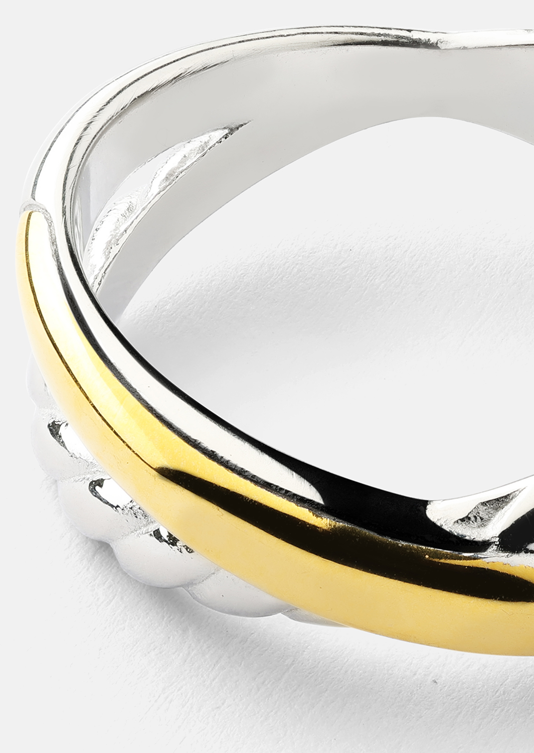 Bague Golden Silver Twist - 18k Plaquée or