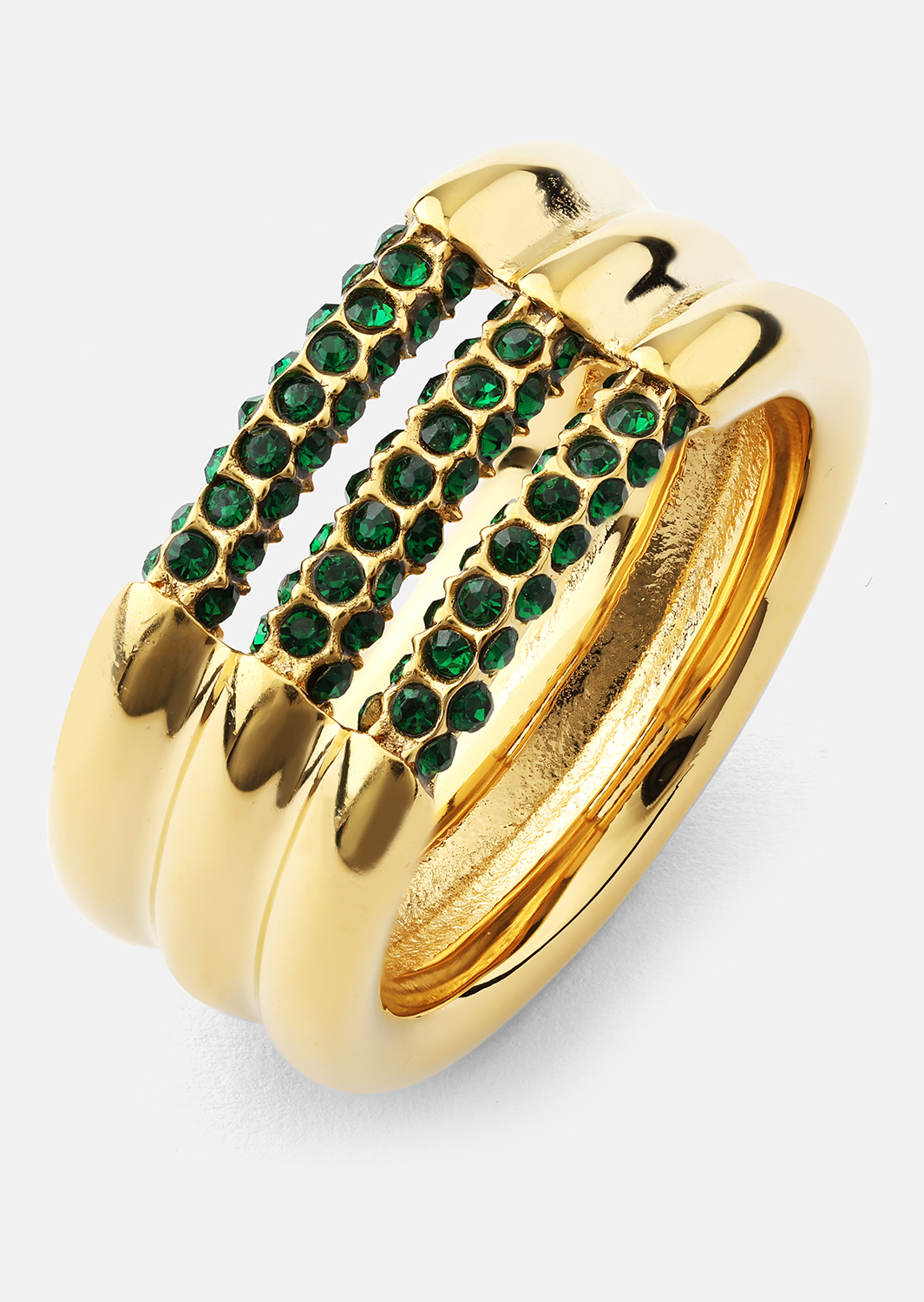 Bague Green Lumière - Plaqué or 18k
