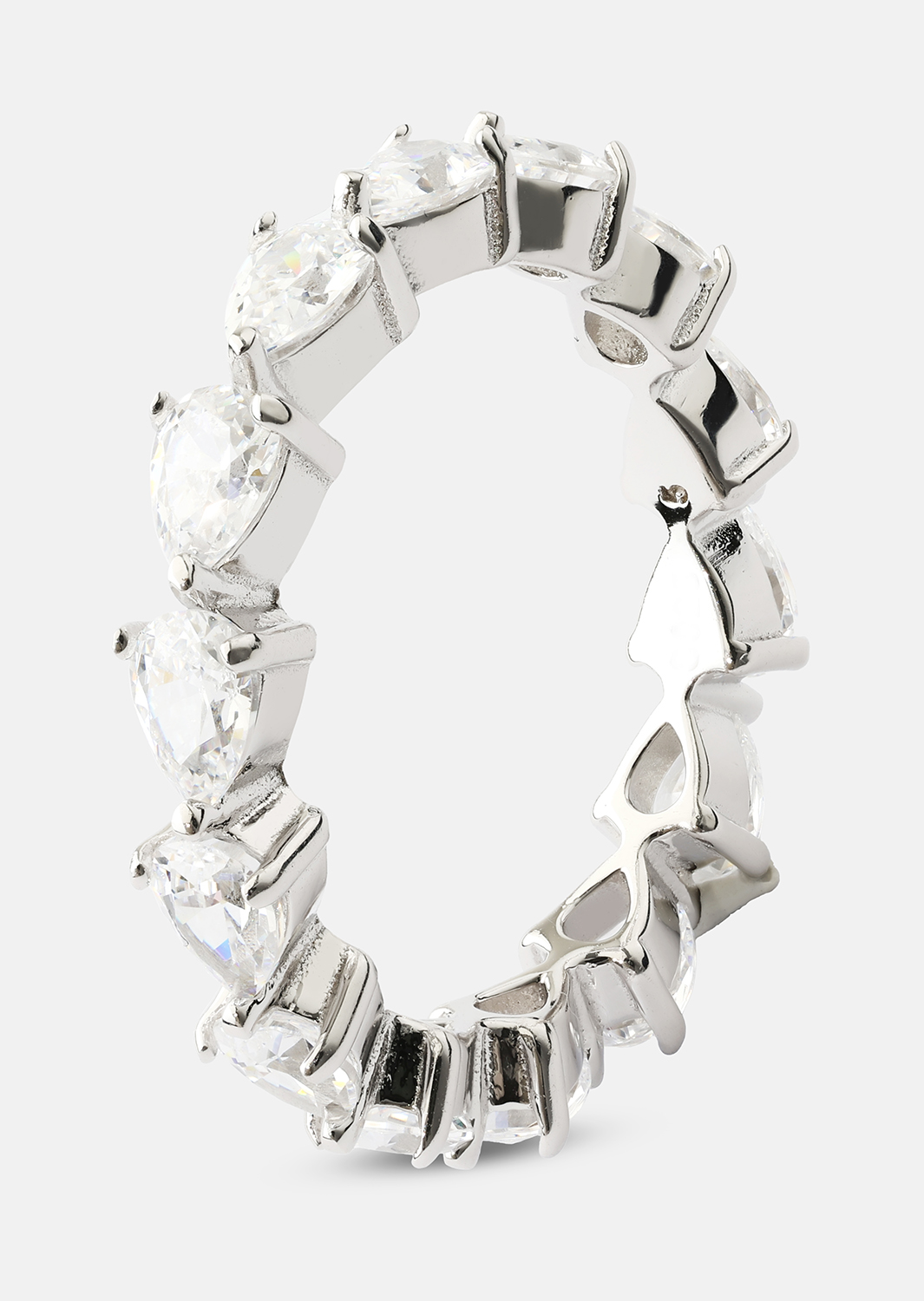 Bezel Glimmer Bague - Silver Plated