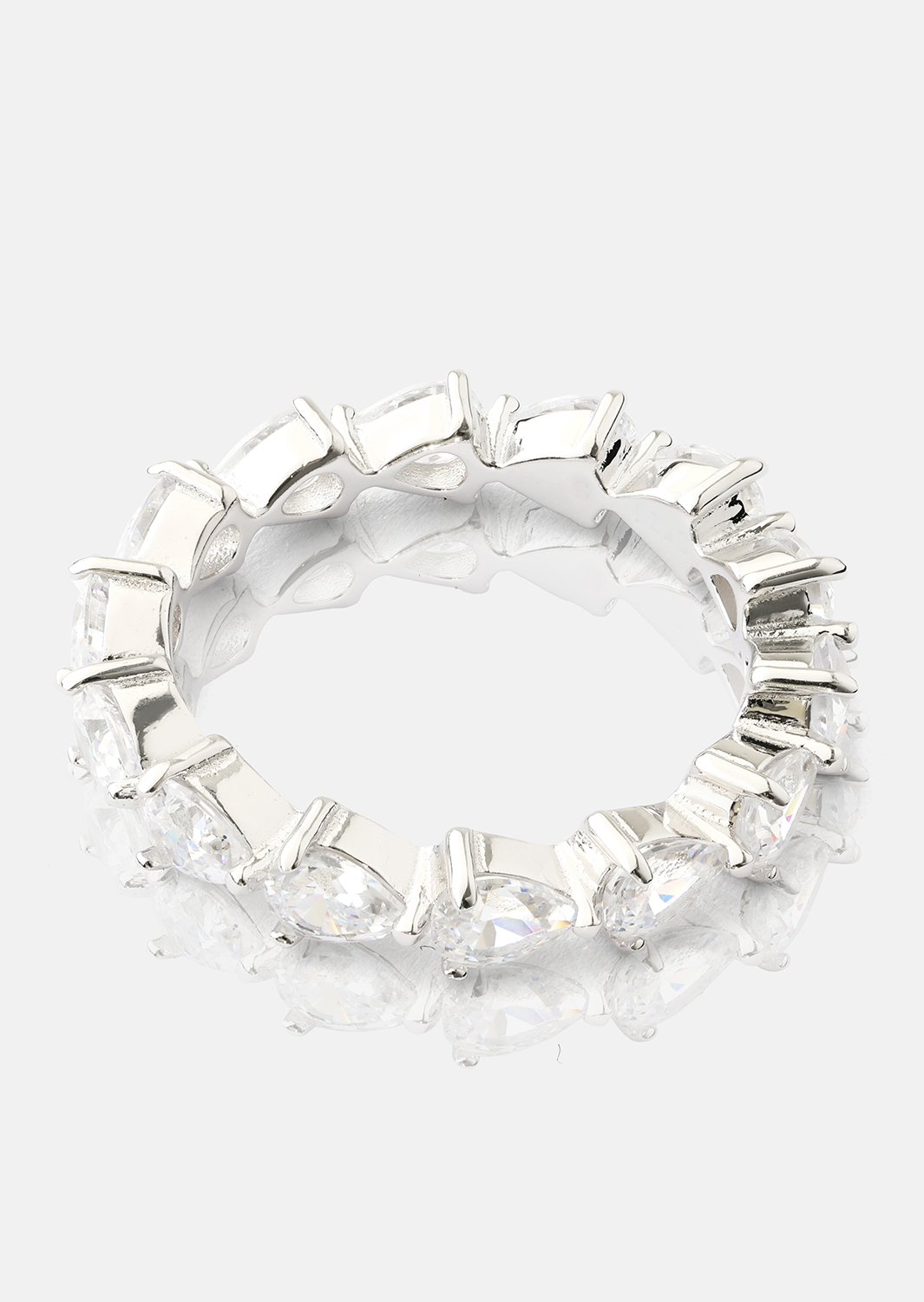 Bezel Glimmer Bague - Silver Plated