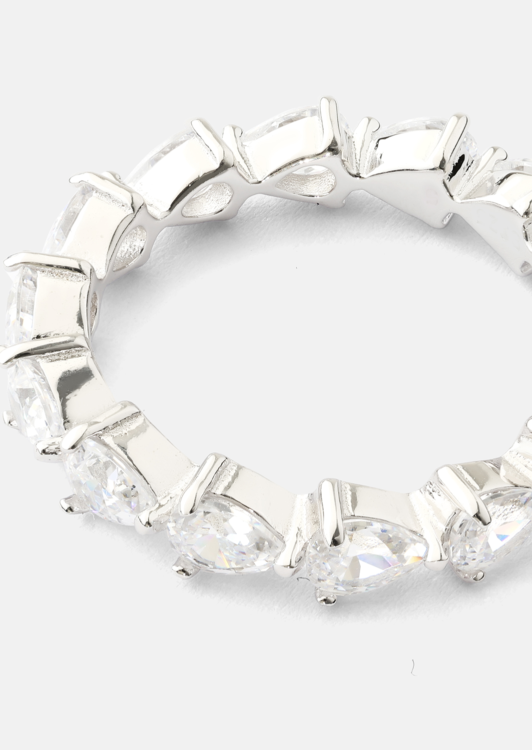 Bezel Glimmer Bague - Silver Plated