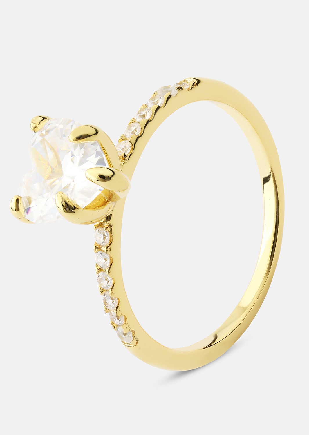 Heartlight Solitaire Bague - 18k Plaquée or