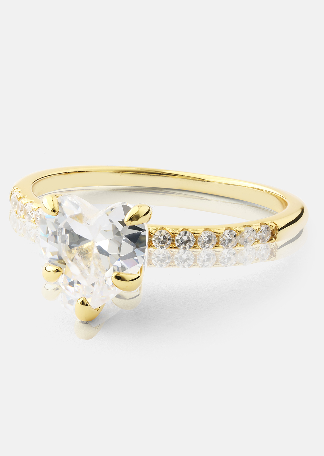 Heartlight Solitaire Bague - 18k Plaquée or