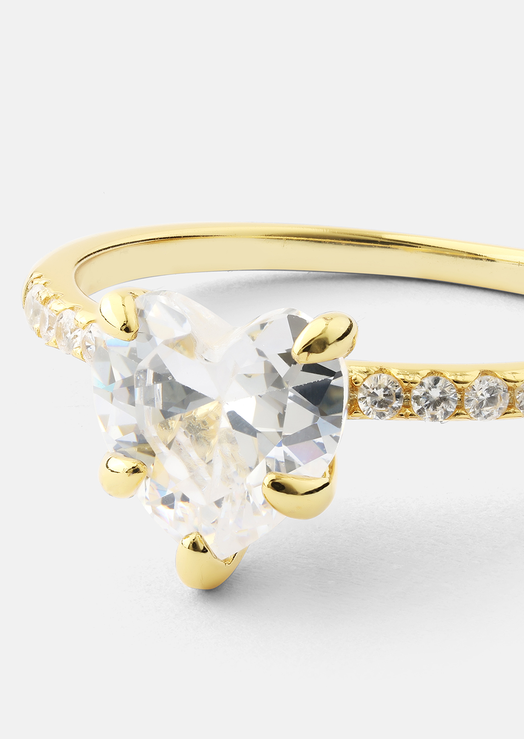 Heartlight Solitaire Bague - 18k Plaquée or