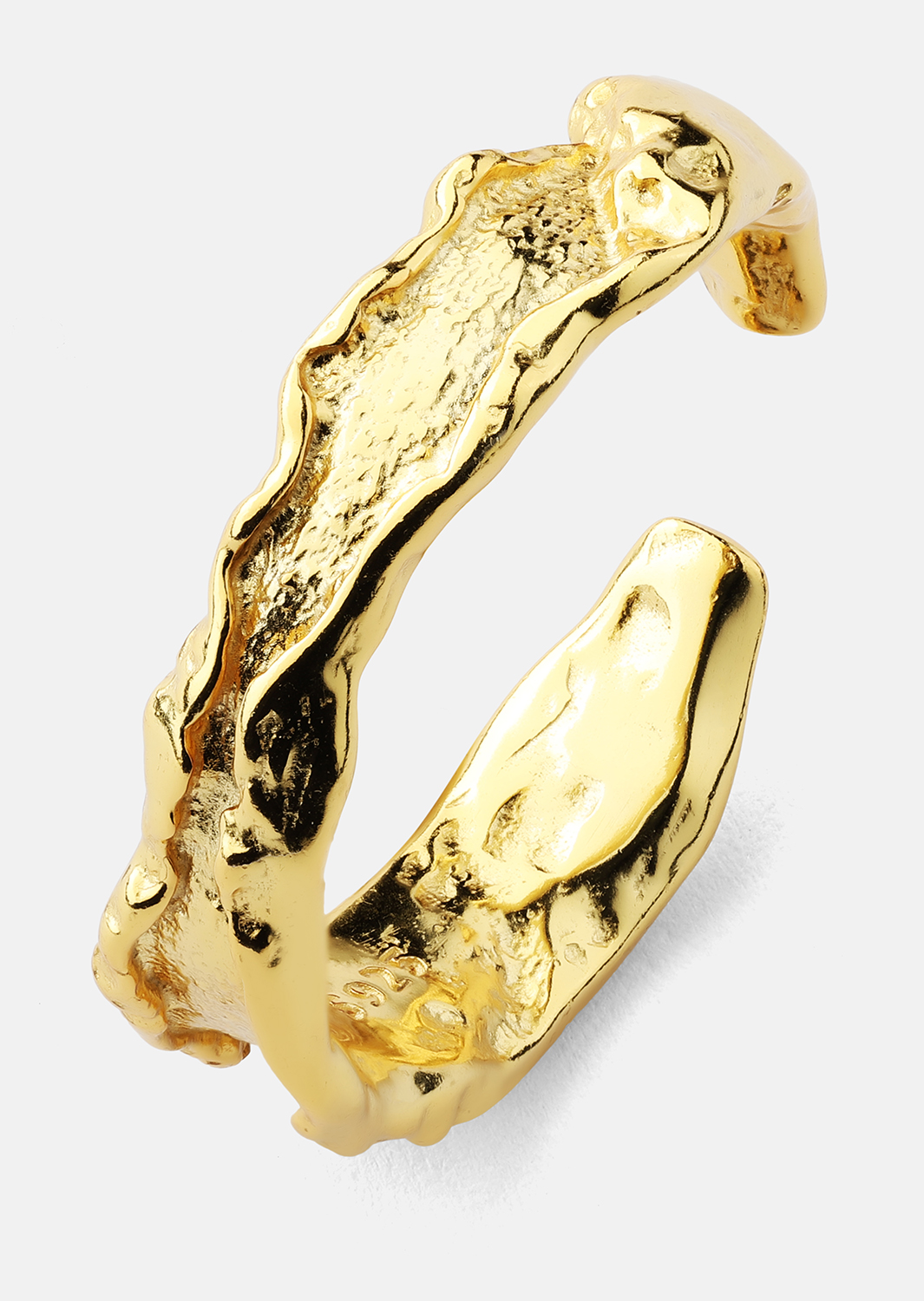 Bague Raw Texture - Plaqué or 18k