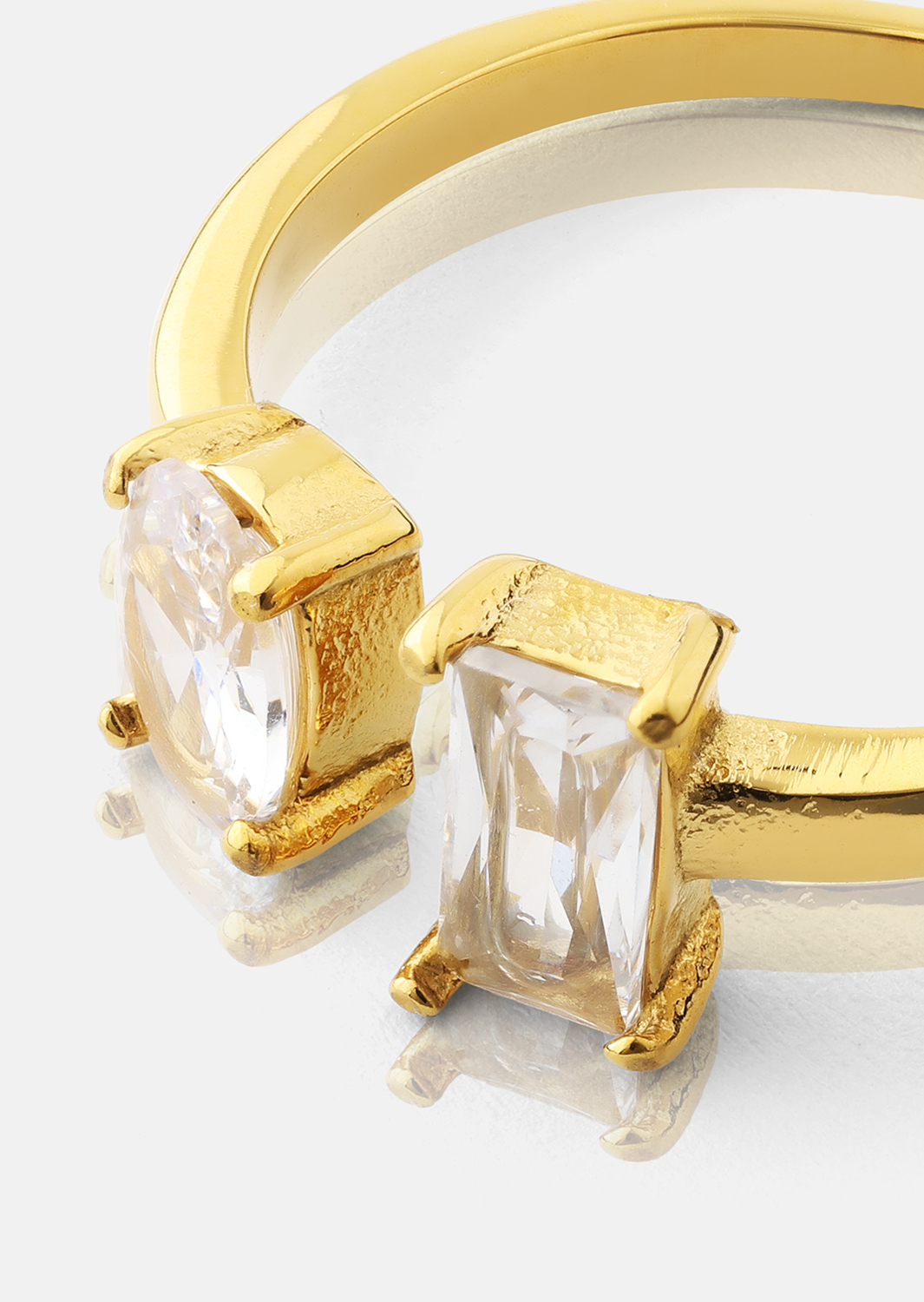 Bague Duo Cut - 18k Plaquée or