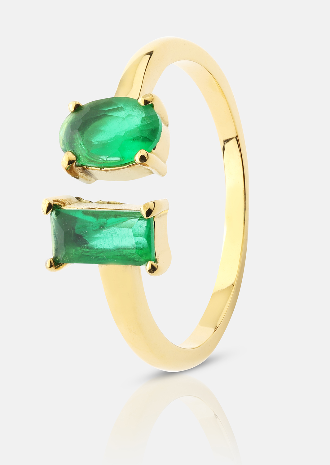 Bague Emerald Duo - 18k Plaquée or
